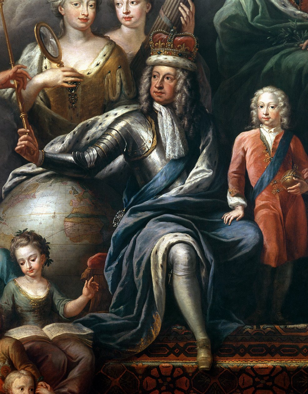 I. György és unokája, Frigyes herceg részlete a Festett Hallból alkotó: James Thornhill