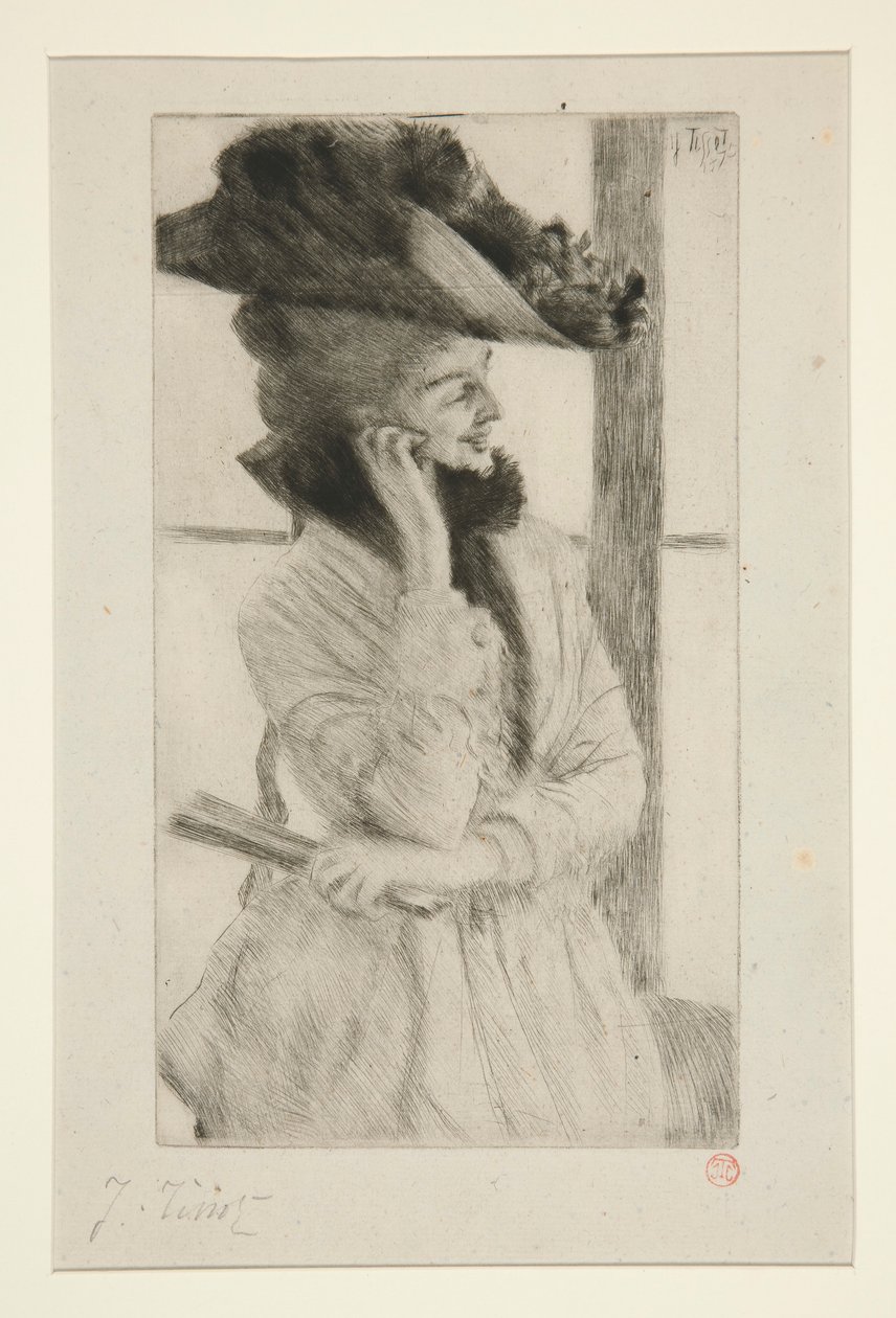 Az ablaknál alkotó: James Tissot