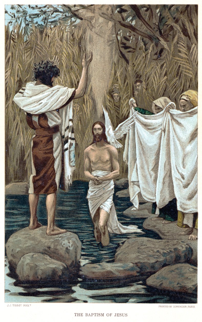 Jézus megkeresztelkedése Keresztelő János által, 1890 alkotó: James Tissot