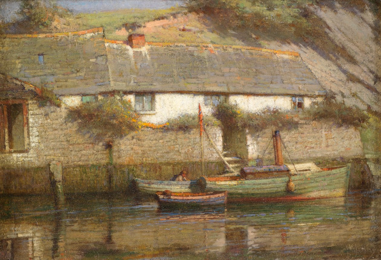 A Riverside Cottage (olaj, vászon) alkotó: James Valentine Jelley