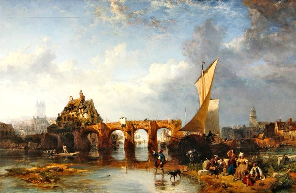 A Pont des Treilles a Maine folyón, Angers-ban alkotó: James Vivien de Fleury