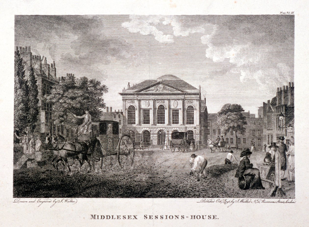 Clerkenwell Green, Finsbury, London, 1796 alkotó: James Walker