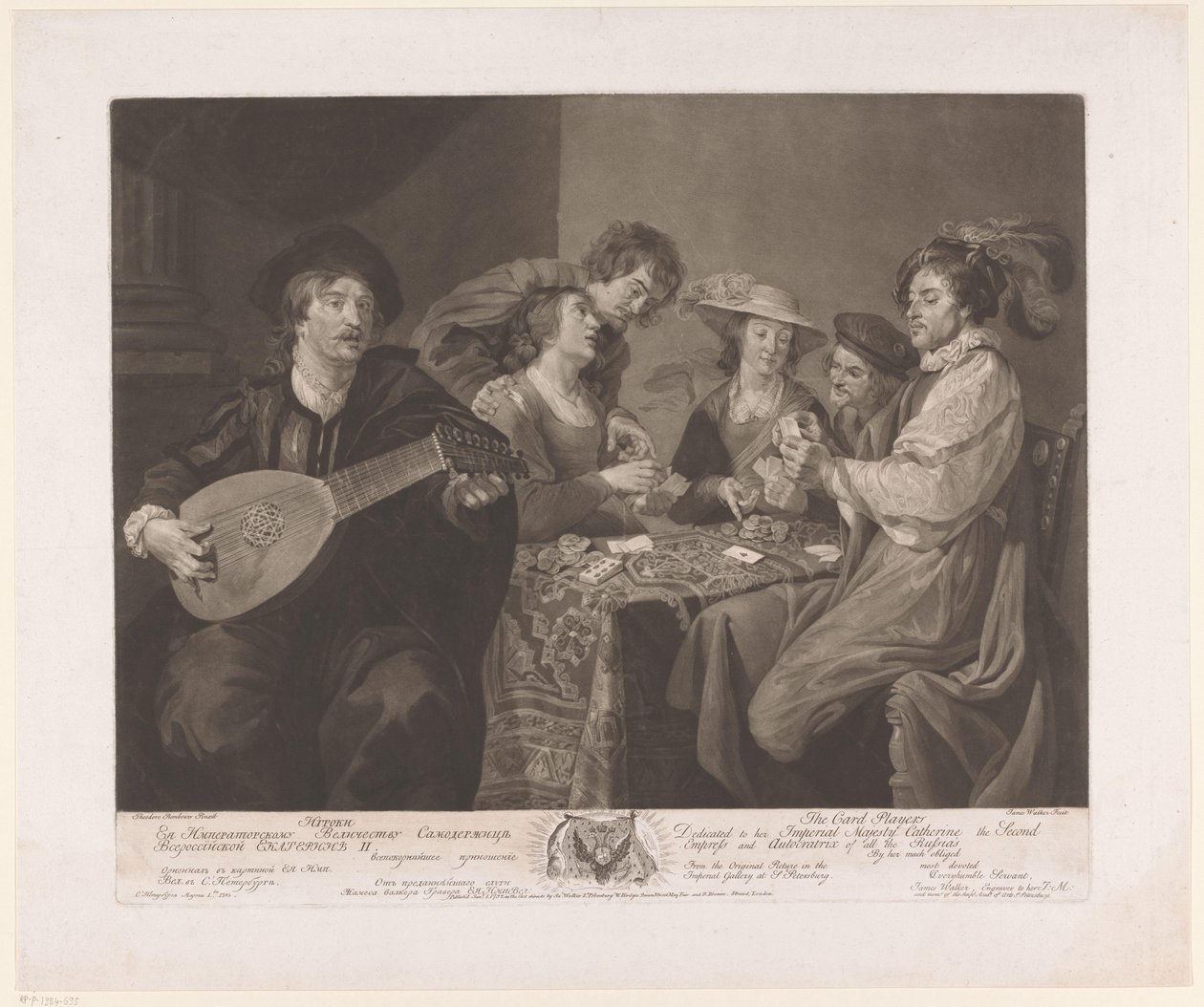 Kártyajátékosok és lantos The Card Players (cím a tárgyon) alkotó: James Walker