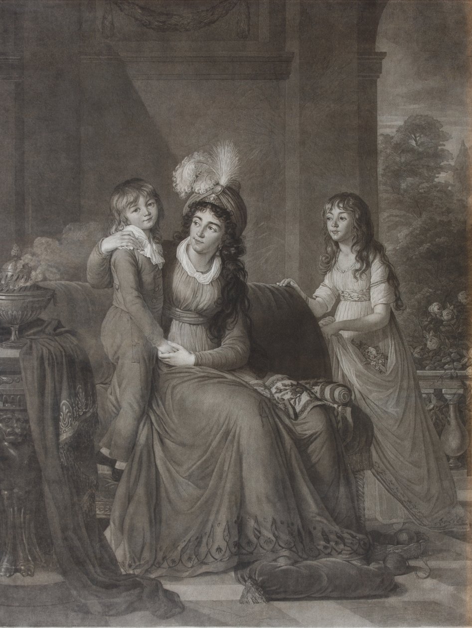 Jekaterina Szergejevna Szamojlova portréja, szül. Trubetskaya 1763-1830 gyerekekkel, 1797 alkotó: James Walker