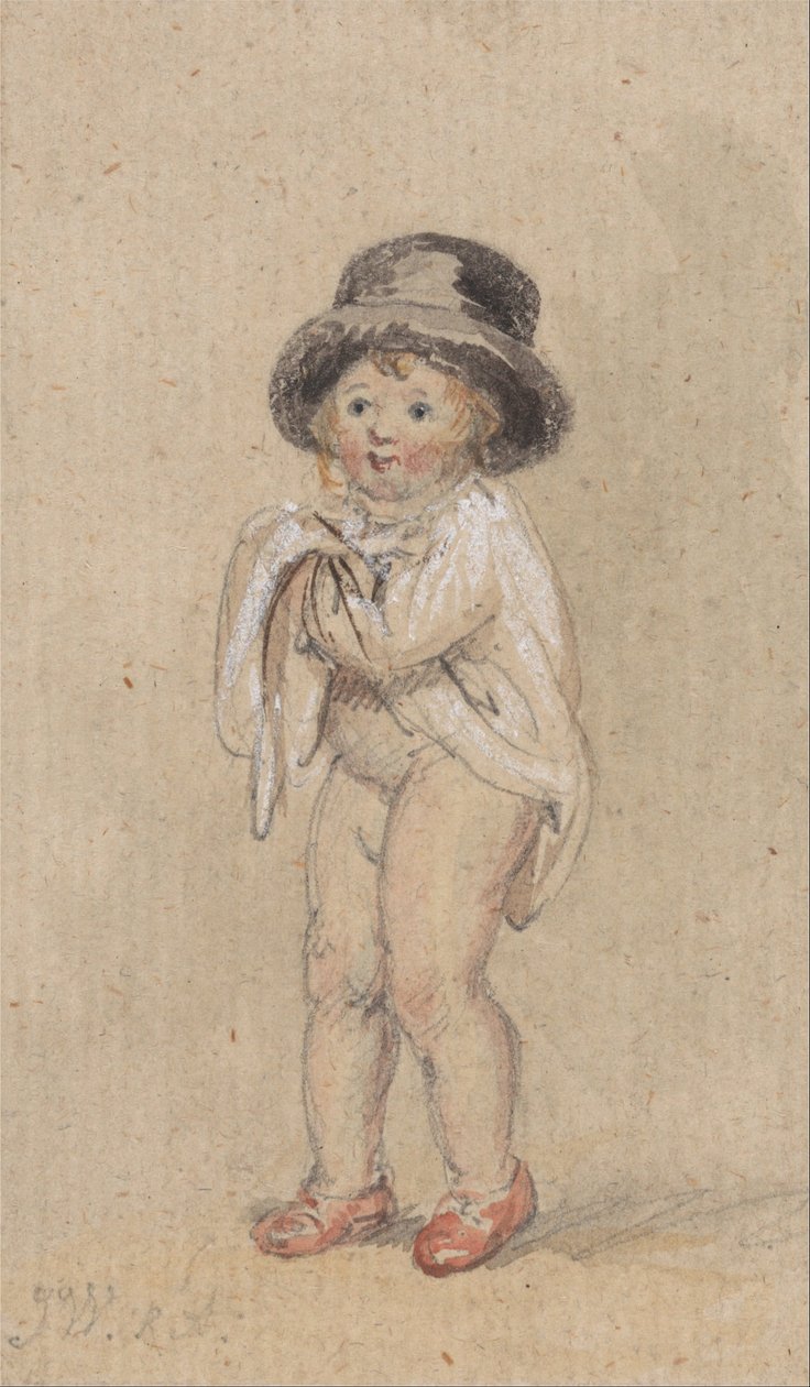 A Little Boy with Red Shoes (Piros cipős gyerek és cilinder) alkotó: James Ward