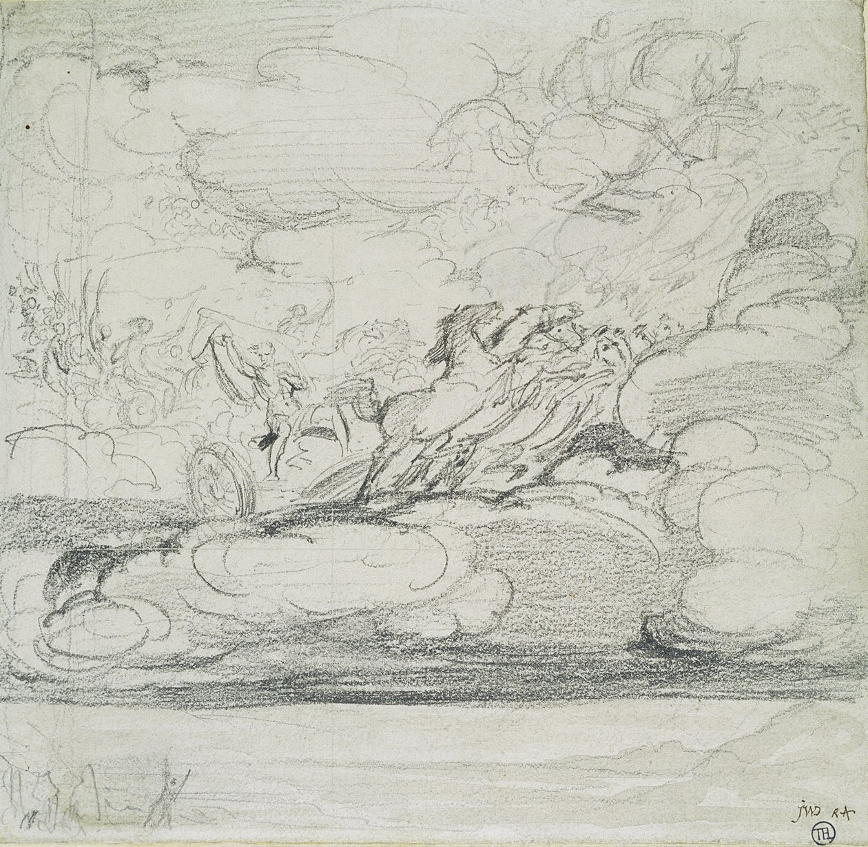 Elijah Casting Off His Mantle (grafit mosás) alkotó: James Ward