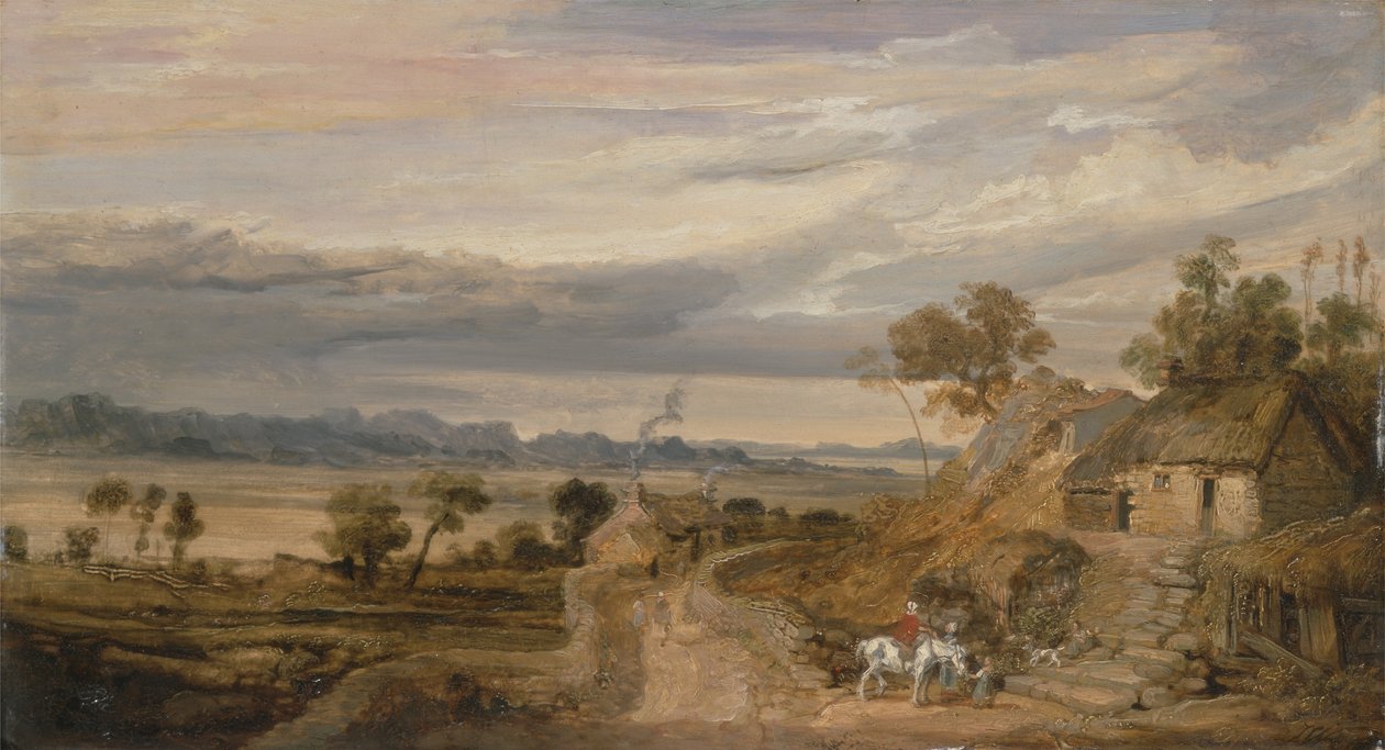 Táj házakkal, 1802-2007 körül (olaj, panel) alkotó: James Ward