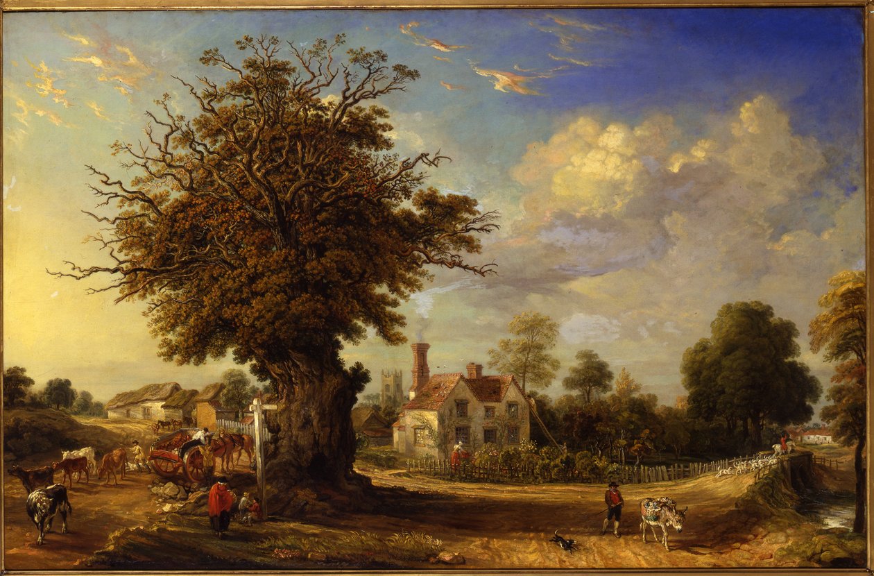 A Yeldham-tölgy Great Yeldhamben, Essexben, 1833 alkotó: James Ward