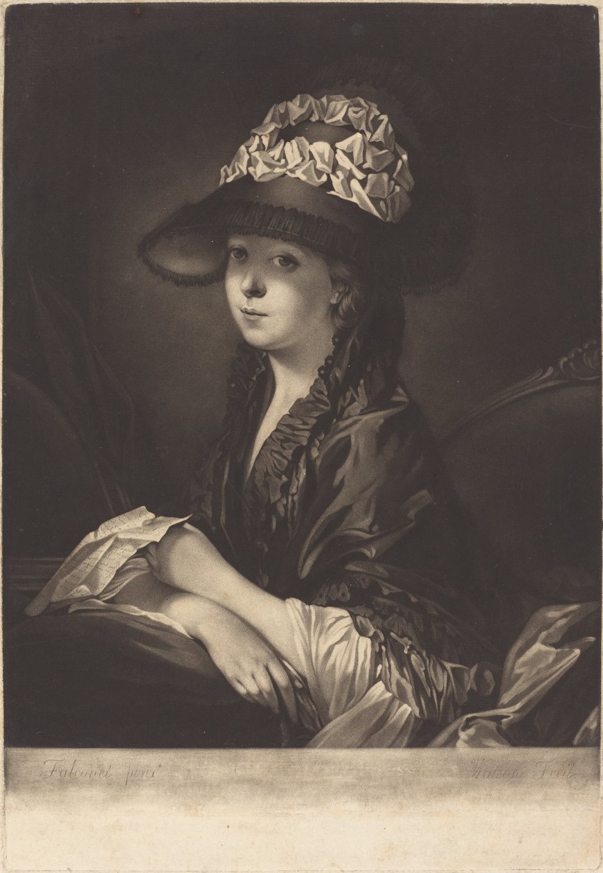 Lucinda, Miss Moore alkotó: James Watson after Pierre Etienne Falconet