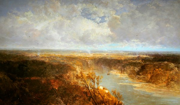 A Swale folyó látképe (olaj, tábla) alkotó: James Webb