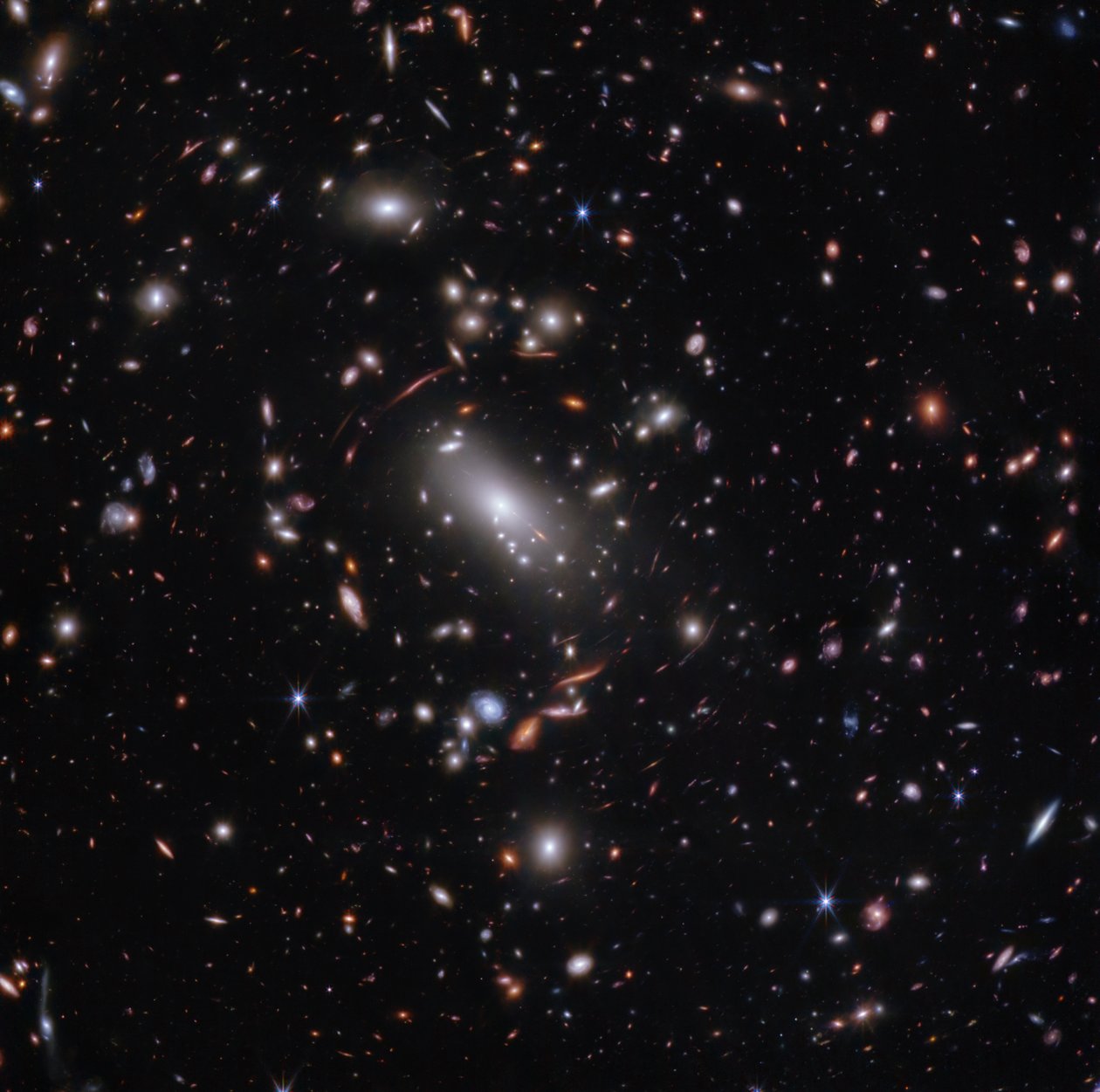 MACS J1423 galaxishalmaz (NIRCam-felvétel) alkotó: James Webb Space Telescope (NASA)
