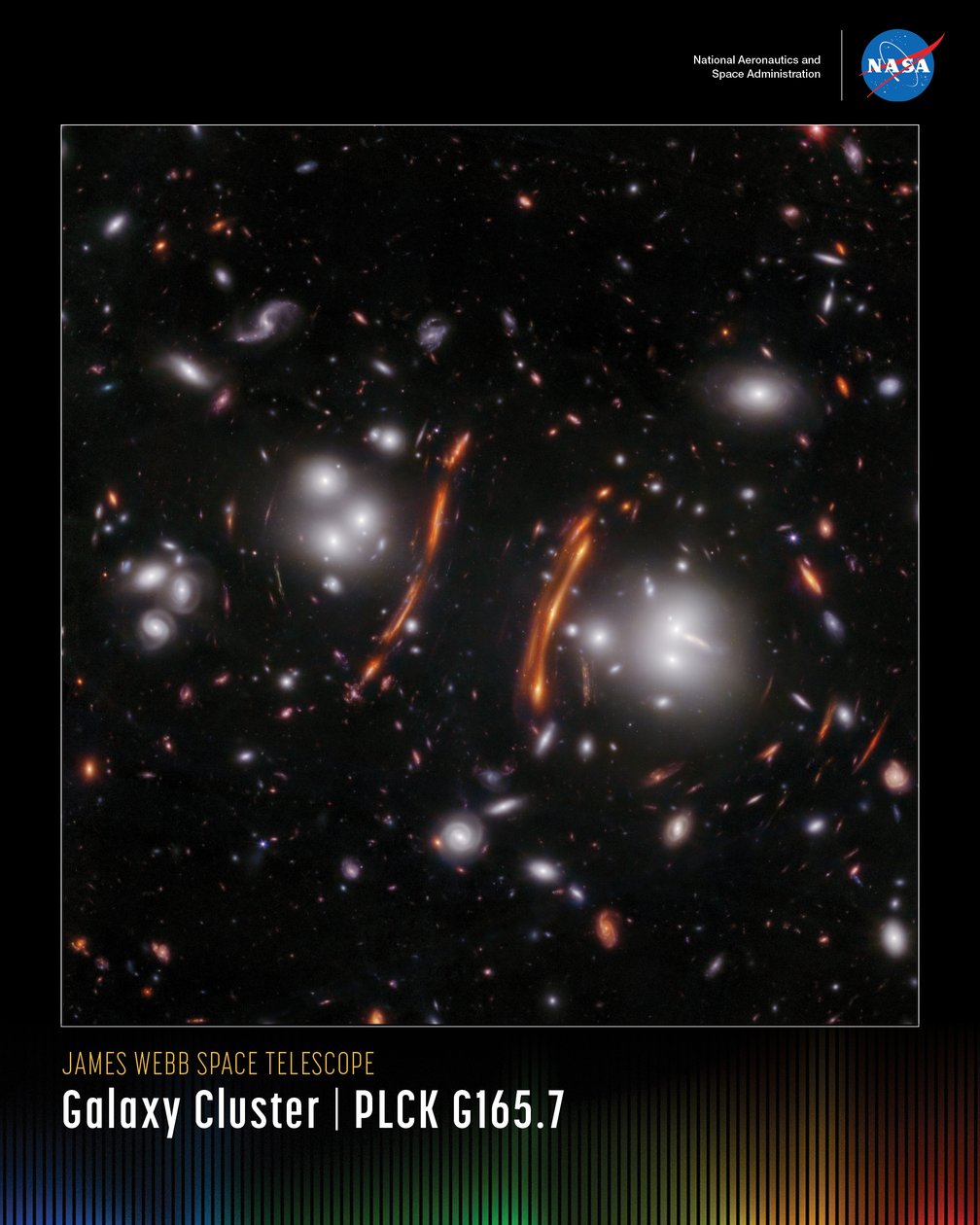 Galaxy Cluster PLCK G165.7 mini poszter alkotó: James Webb Space Telescope (NASA)