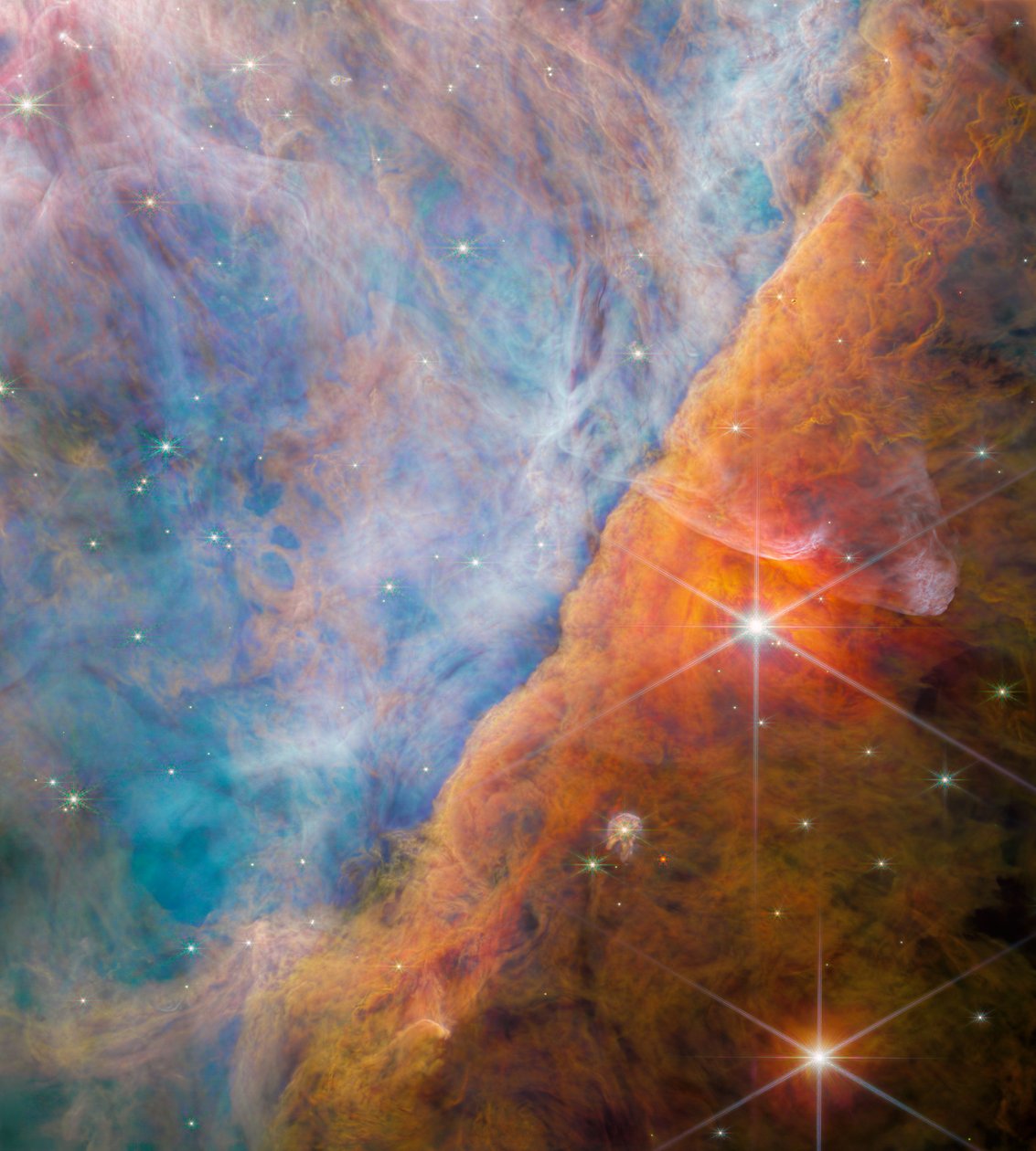 Orion Bar (NIRCam kép) alkotó: James Webb Space Telescope (NASA)