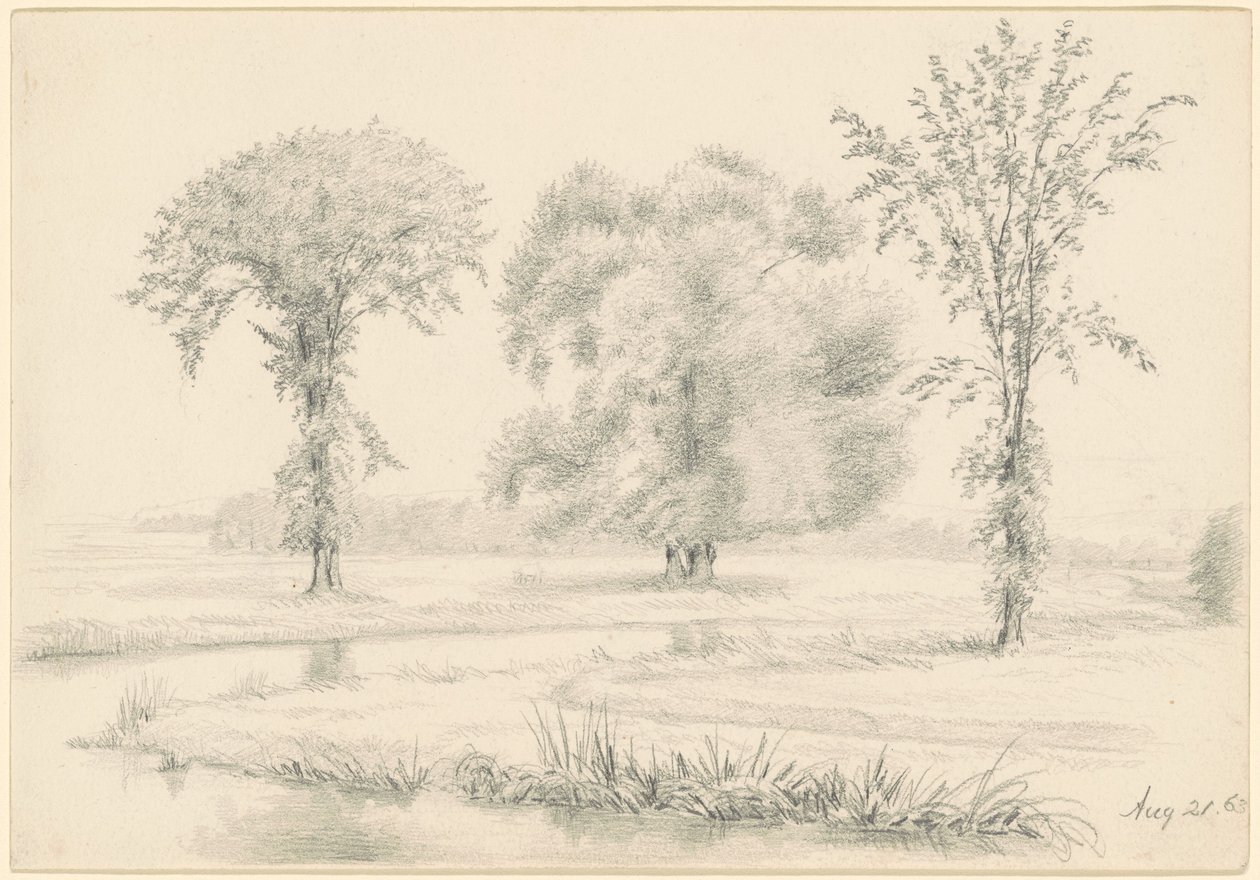 Táj három fával alkotó: James Wells Champney