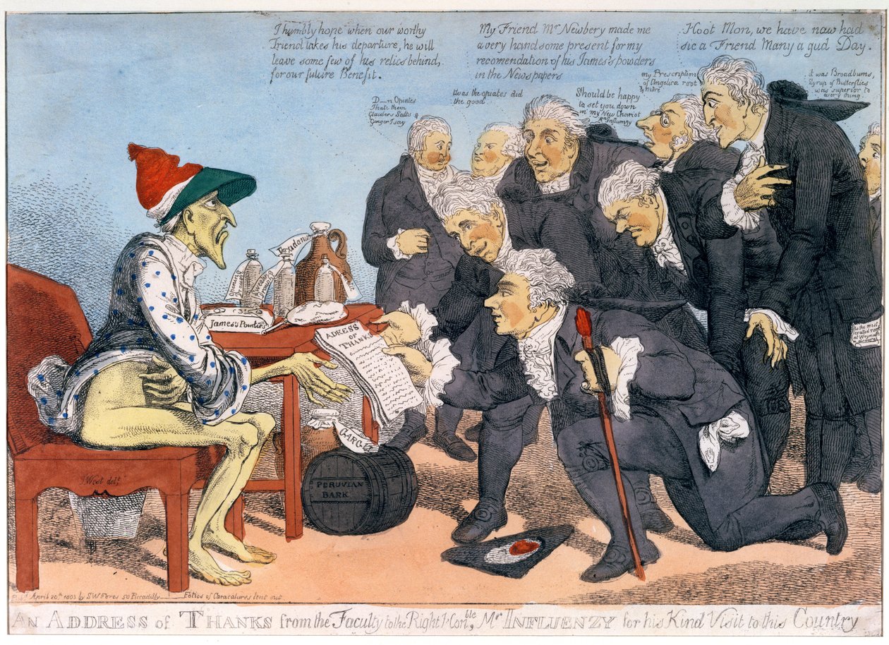 Köszönetnyilvánítás a kartól a jobboldalhoz. Influenzy úr kedves vidéki látogatásáért, 1803 alkotó: James West