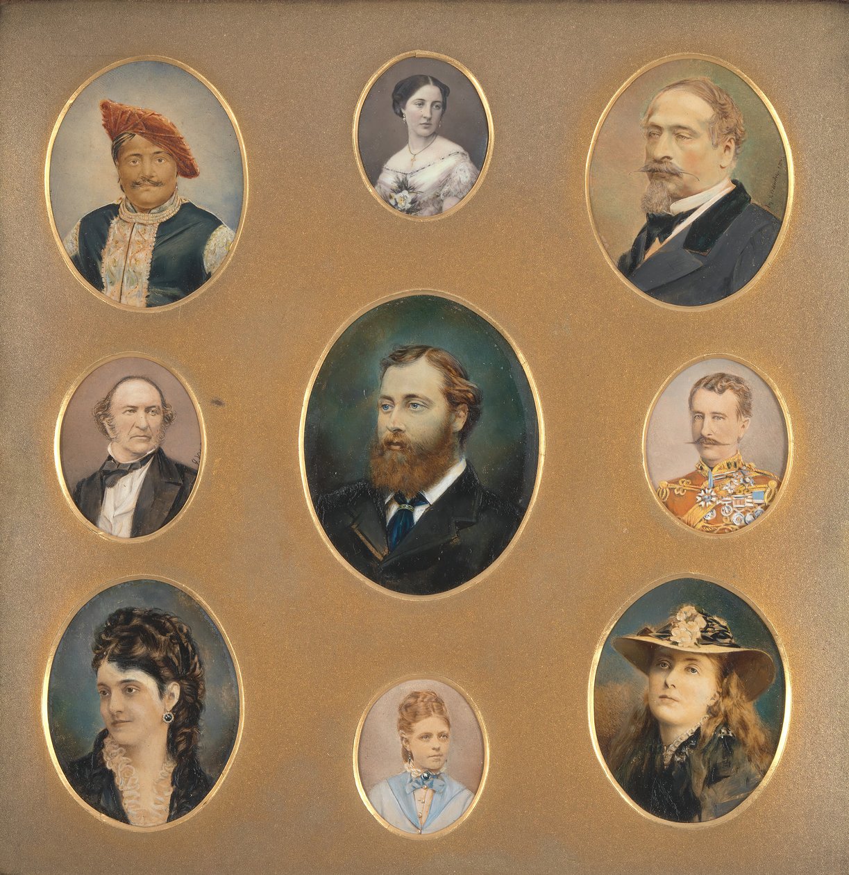 Kilenc portré eredeti paszpartuban, 1880-as évek. alkotó: James William Bailey