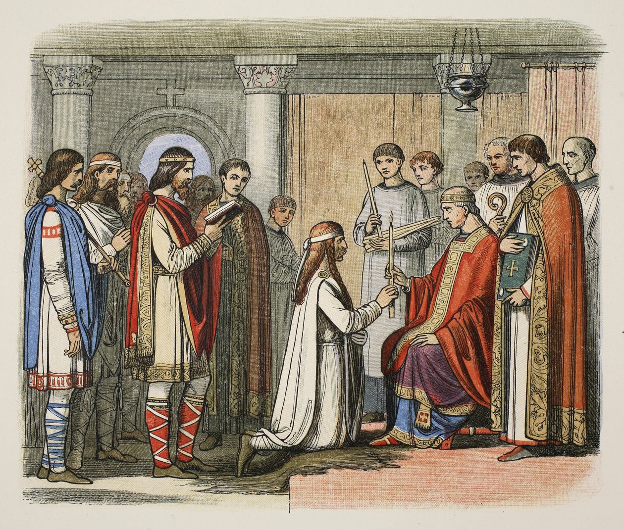 Guthorm király keresztelése, Kr. u. 878, Anglia Krónikája Kr.e. 55-től i.sz. 1485-ig, pub. London alkotó: James William Edmund Doyle