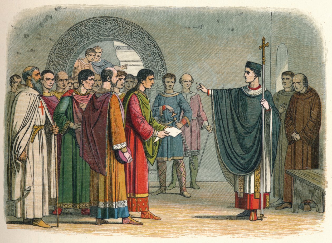 Becket megtiltja Leicester grófjának, hogy ítéletet hozzon ellene, 1162 1864 alkotó: James William Edmund Doyle