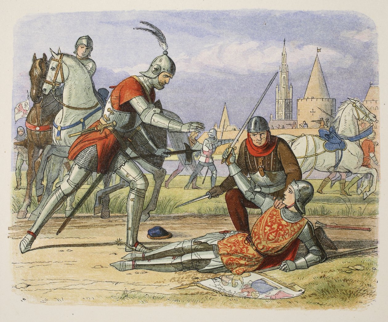 Jeanne of Arc elfogása, 1430. május 25., A Chronicle of England Kr.e. 55-től Kr. u. 1485-ig, pub. London, 1863 alkotó: James William Edmund Doyle