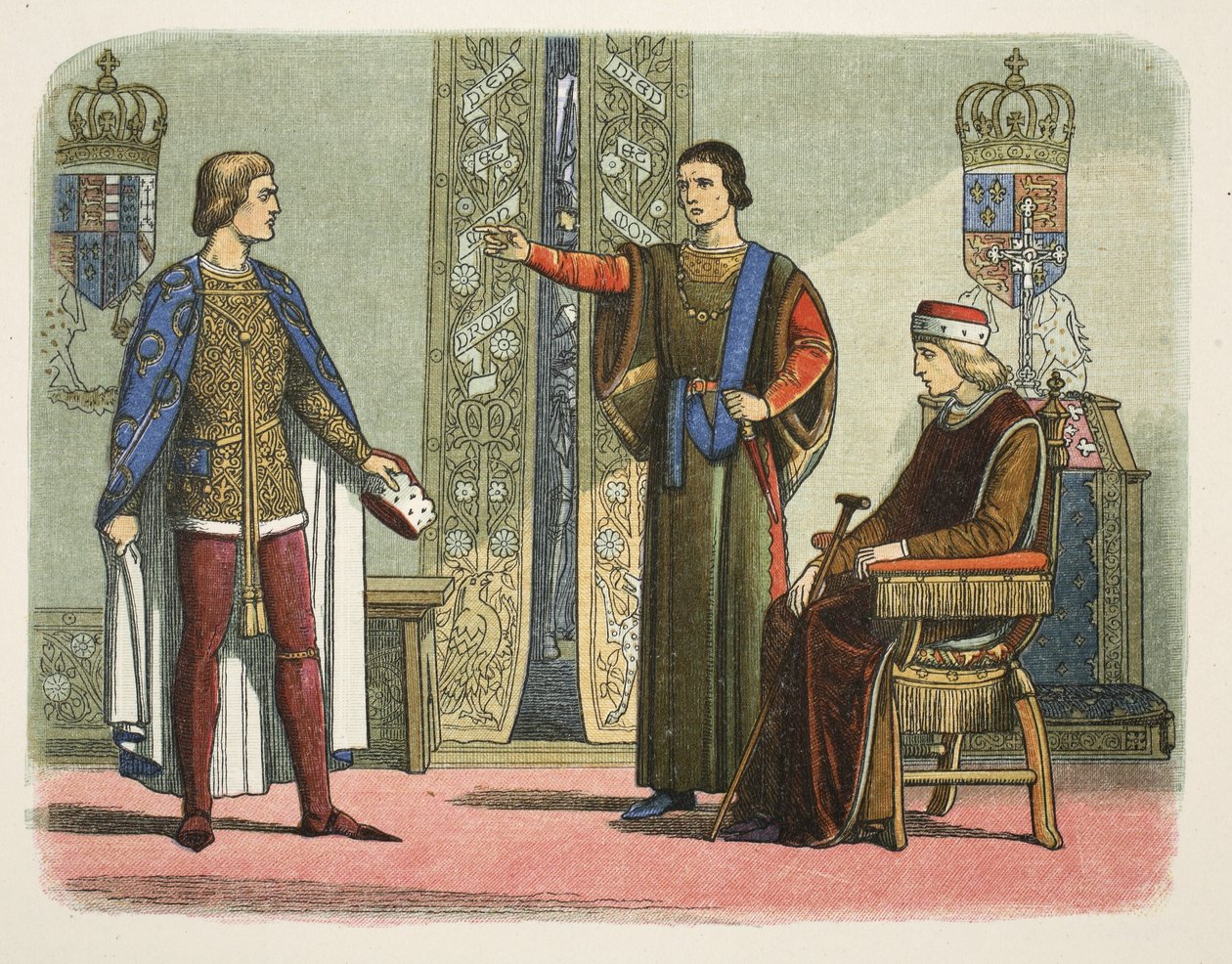 VI. Henrik és York és Somerset hercegei, 1450. szeptember, A Chronicle of England Kr.e. 55-től AD 1485-ig, pub. London alkotó: James William Edmund Doyle