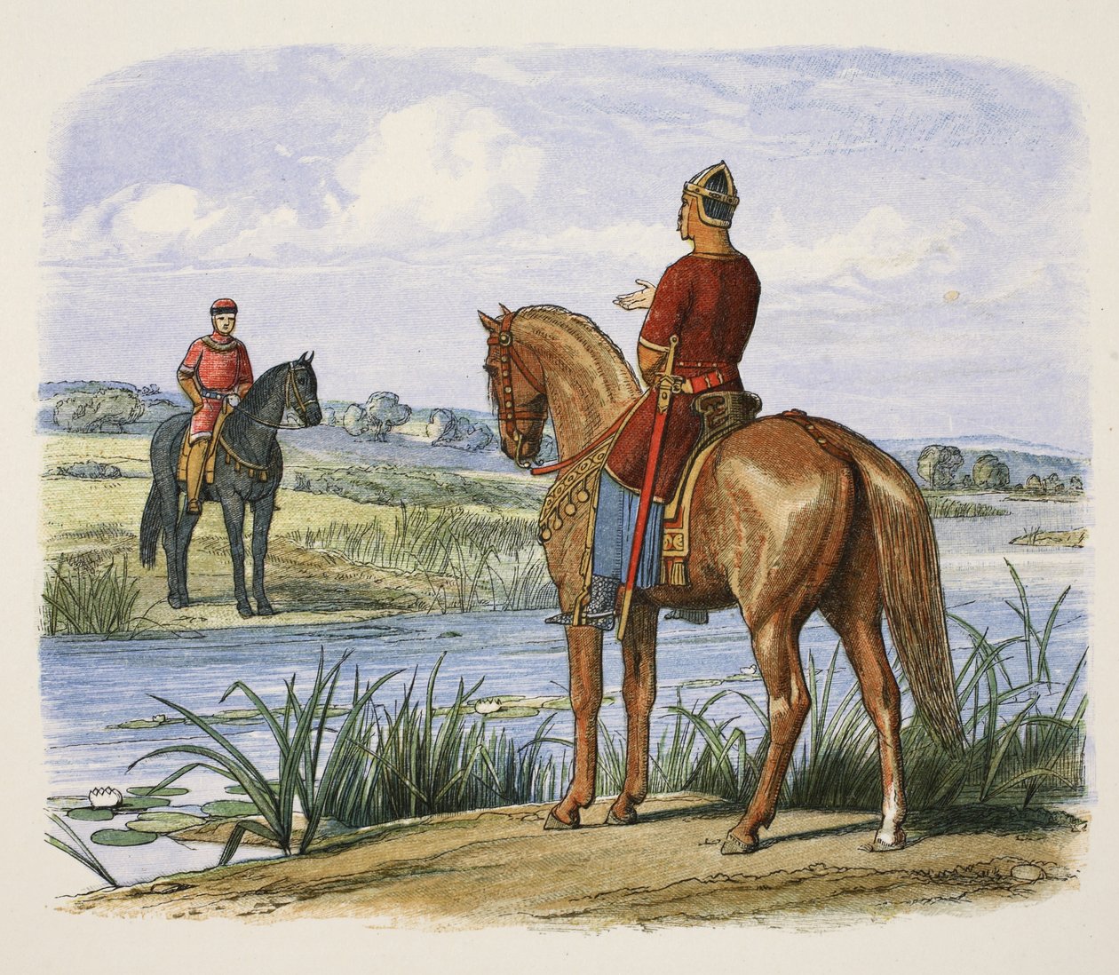 Henrik és István tanácskoznak a Temze túlpartján, A Chronicle of England Kr. e. 55-től Kr. u. 1485-ig, kiad. London, 1863 alkotó: James William Edmund Doyle