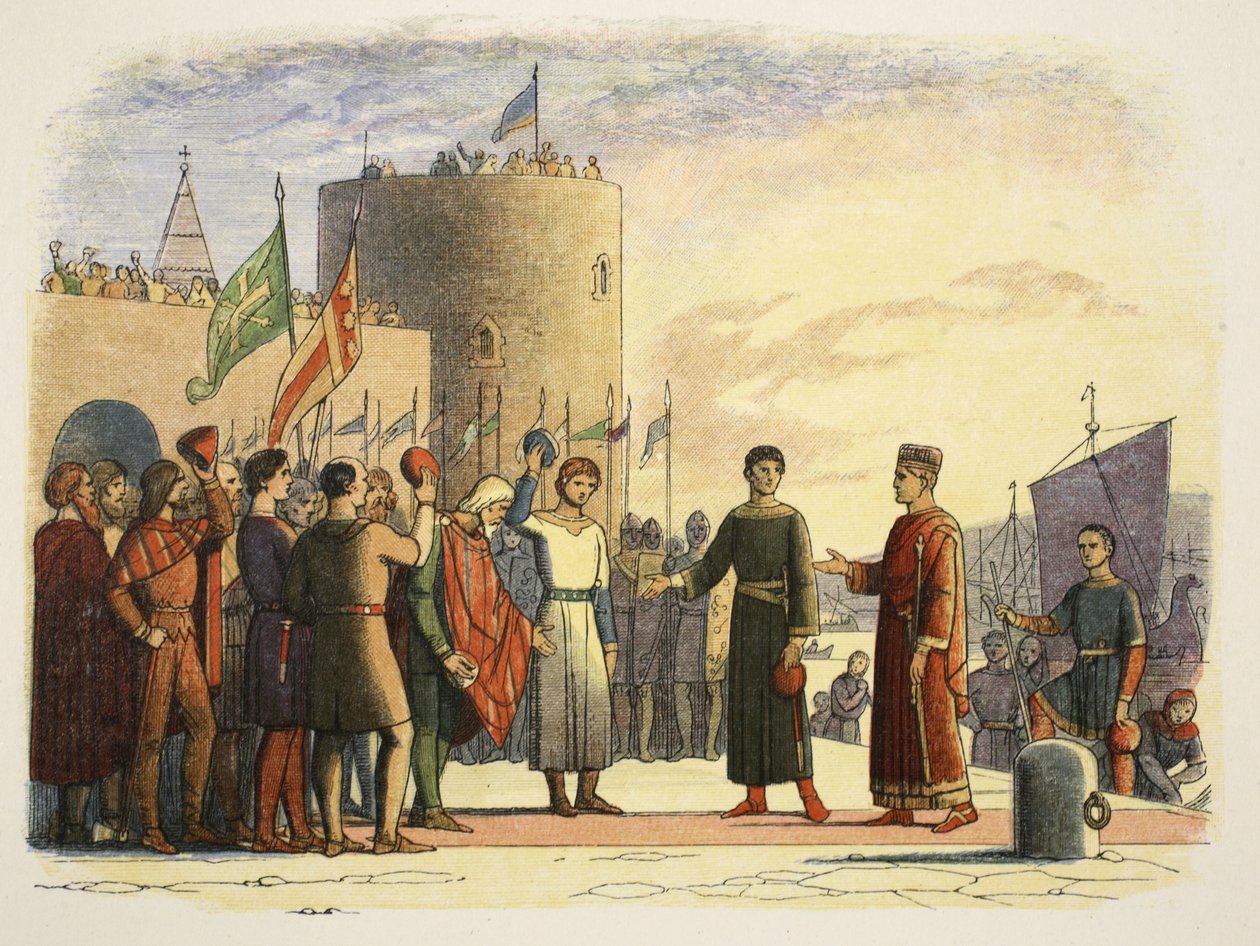 Henry Waterfordban, Írországban, 1172. október 18., A Chronicle of England Kr.e. 55-től i.sz. 1485-ig, pub. London, 1863 alkotó: James William Edmund Doyle