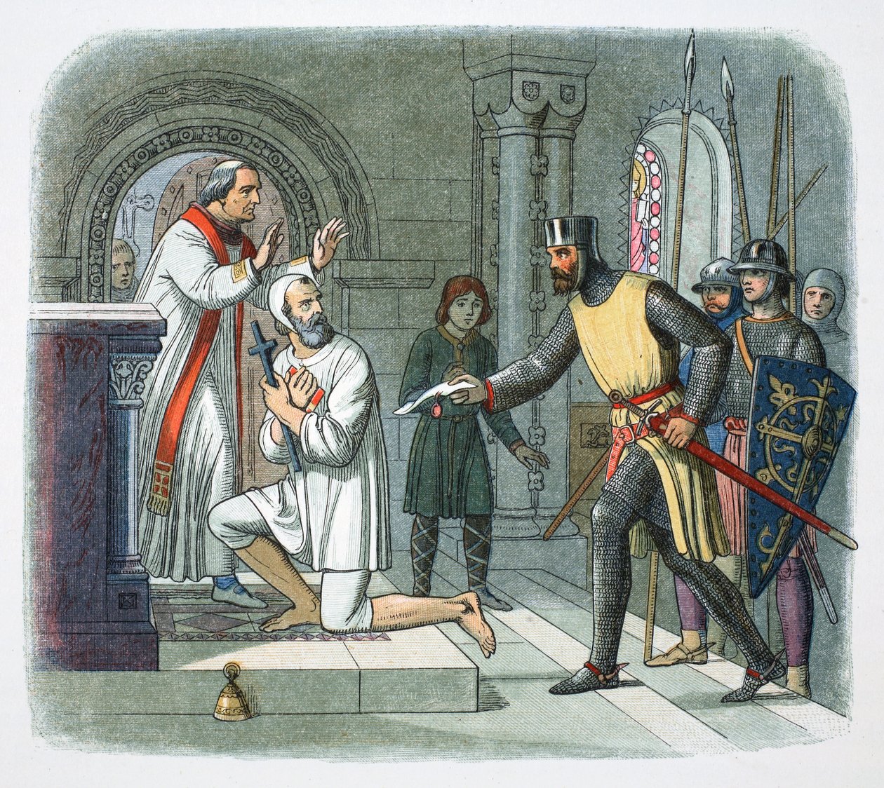 Hubert de Burgh-t a franciaországi Boisars-i szentélyből vették, 1232 1864 alkotó: James William Edmund Doyle