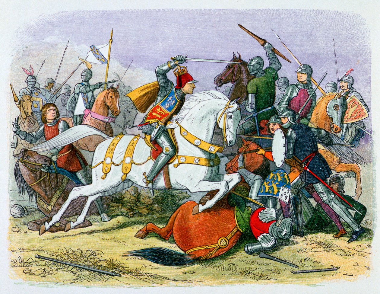 Illusztráció III. Richárdról a bosworthi csatában, 19. század alkotó: James William Edmund Doyle