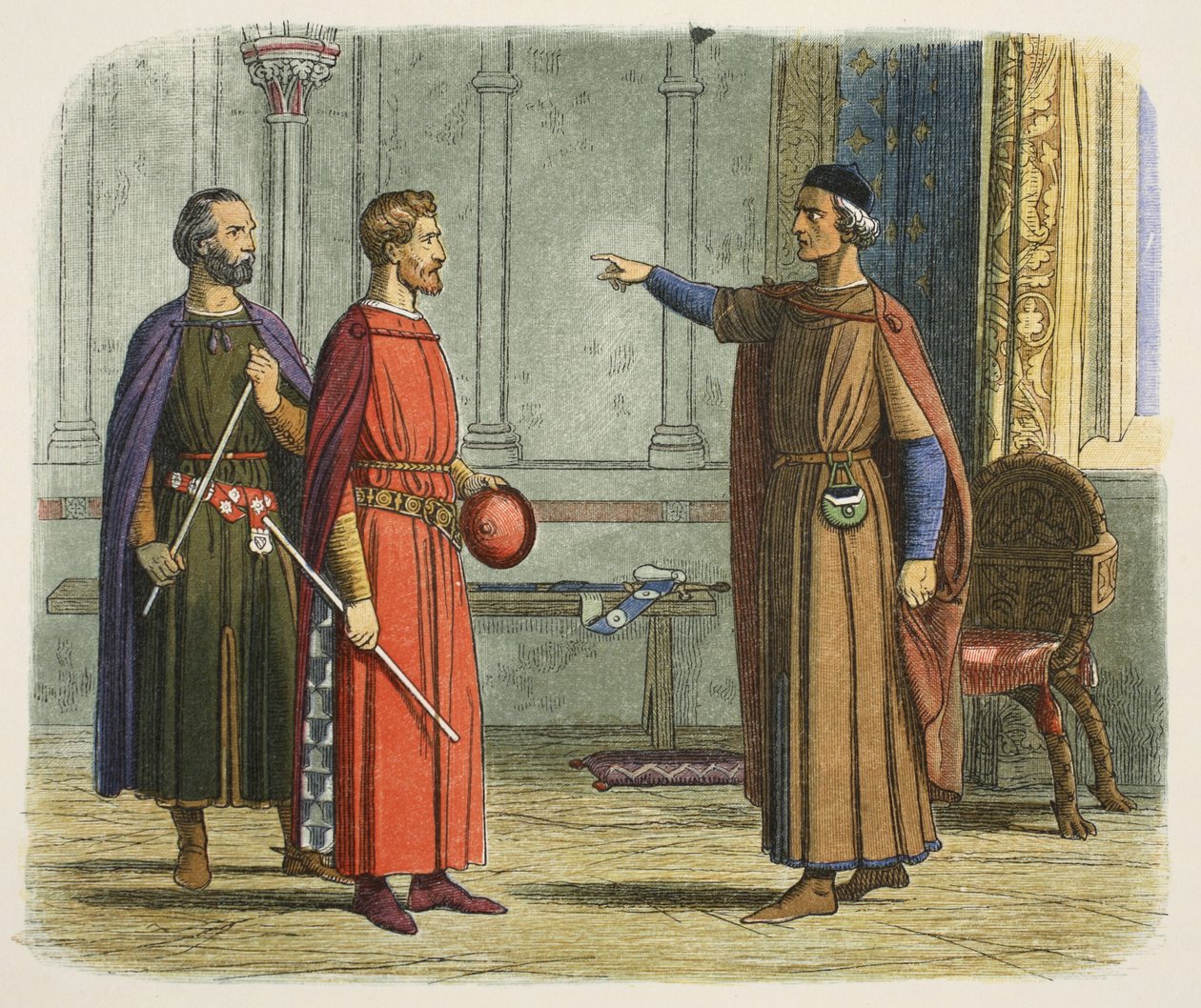 I. Edward király megfenyegeti a marsall urat alkotó: James William Edmund Doyle