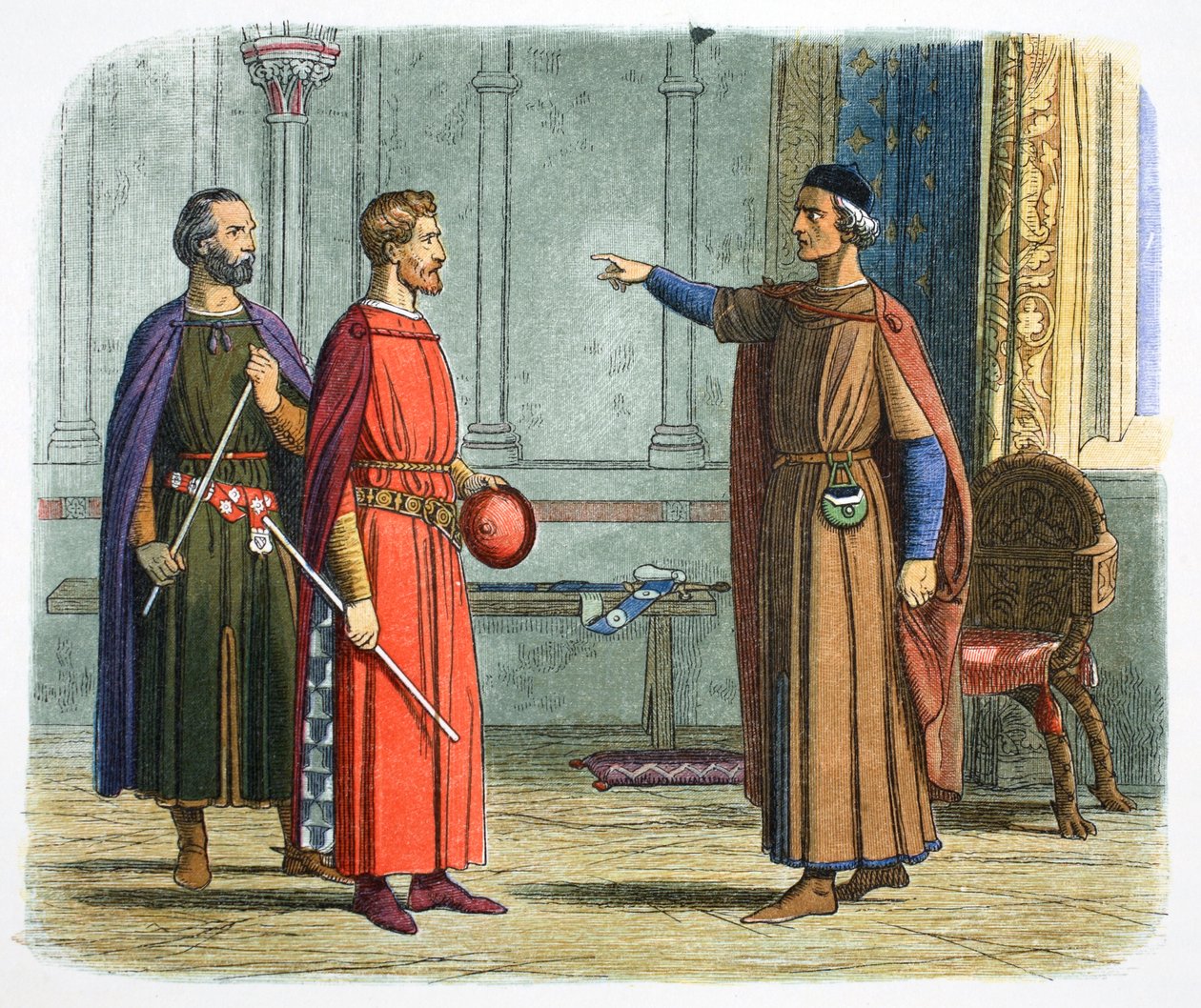 I. Edward király megfenyegeti a marsall urat, 1297 1864. alkotó: James William Edmund Doyle
