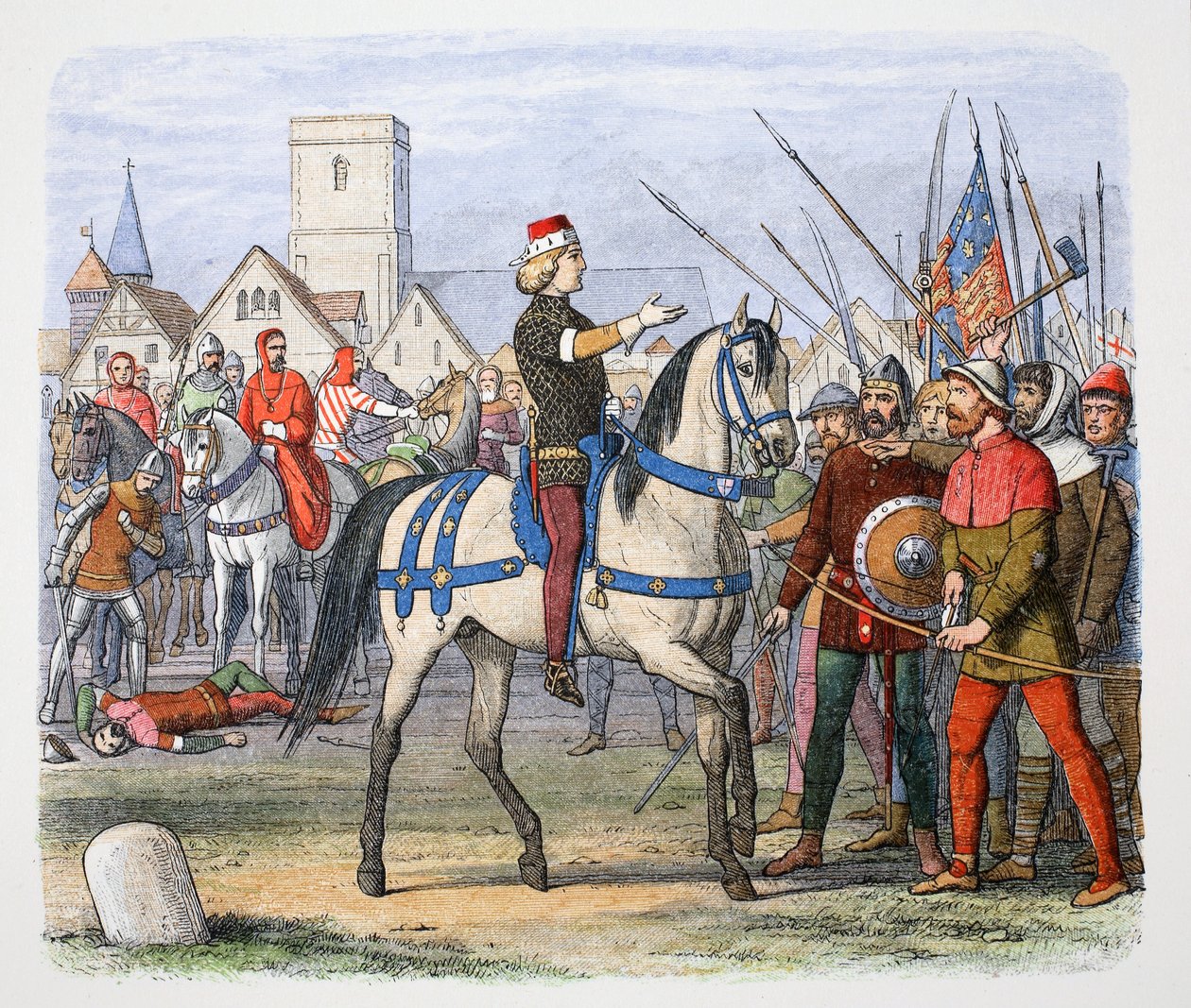 II. Richard király találkozik a lázadókkal Smithfieldben, Parasztlázadás, 1381 1864. alkotó: James William Edmund Doyle