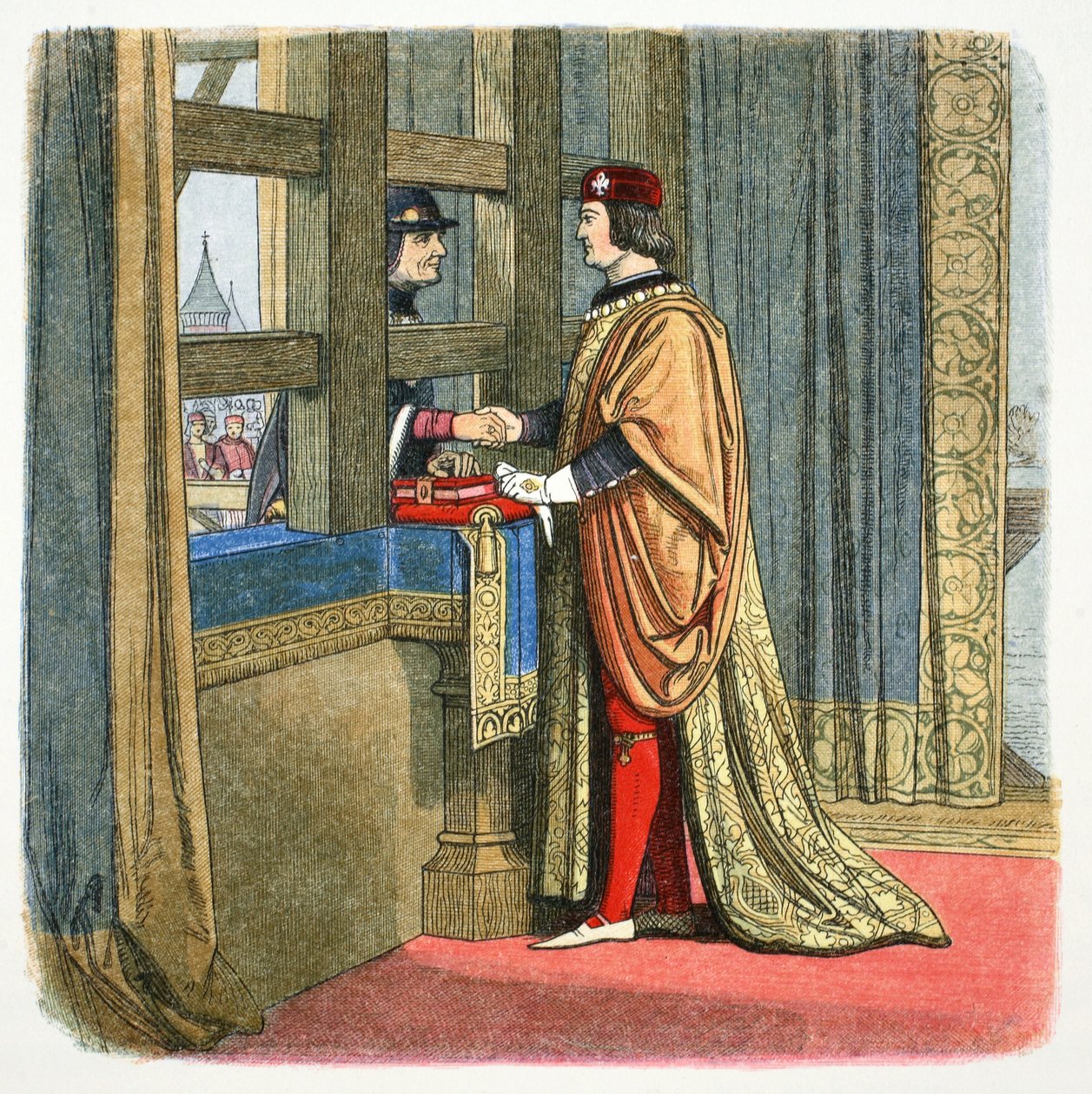 IV. Edward angol és XI. Lajos francia találkozó a franciaországi Picquignyben, 1475 1864 alkotó: James William Edmund Doyle