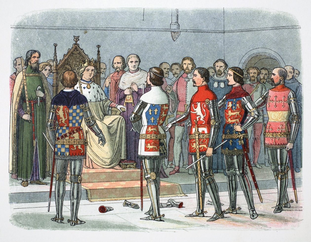 Nemesek II. Richárd király előtt, Westminster, 1387, 1864. alkotó: James William Edmund Doyle