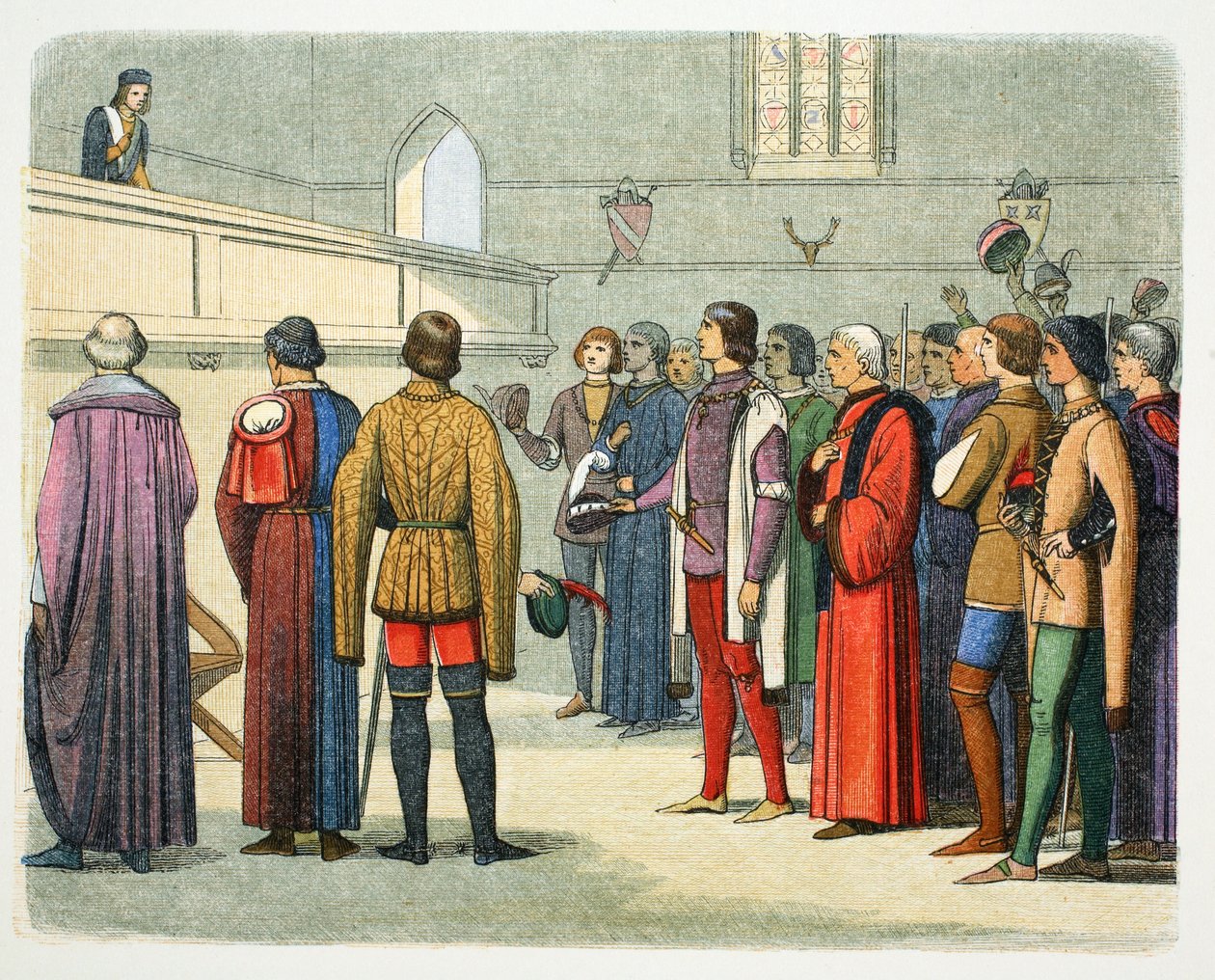Richard, Gloucester hercege meghívást kapott a korona átvételére, 1483 1864 alkotó: James William Edmund Doyle