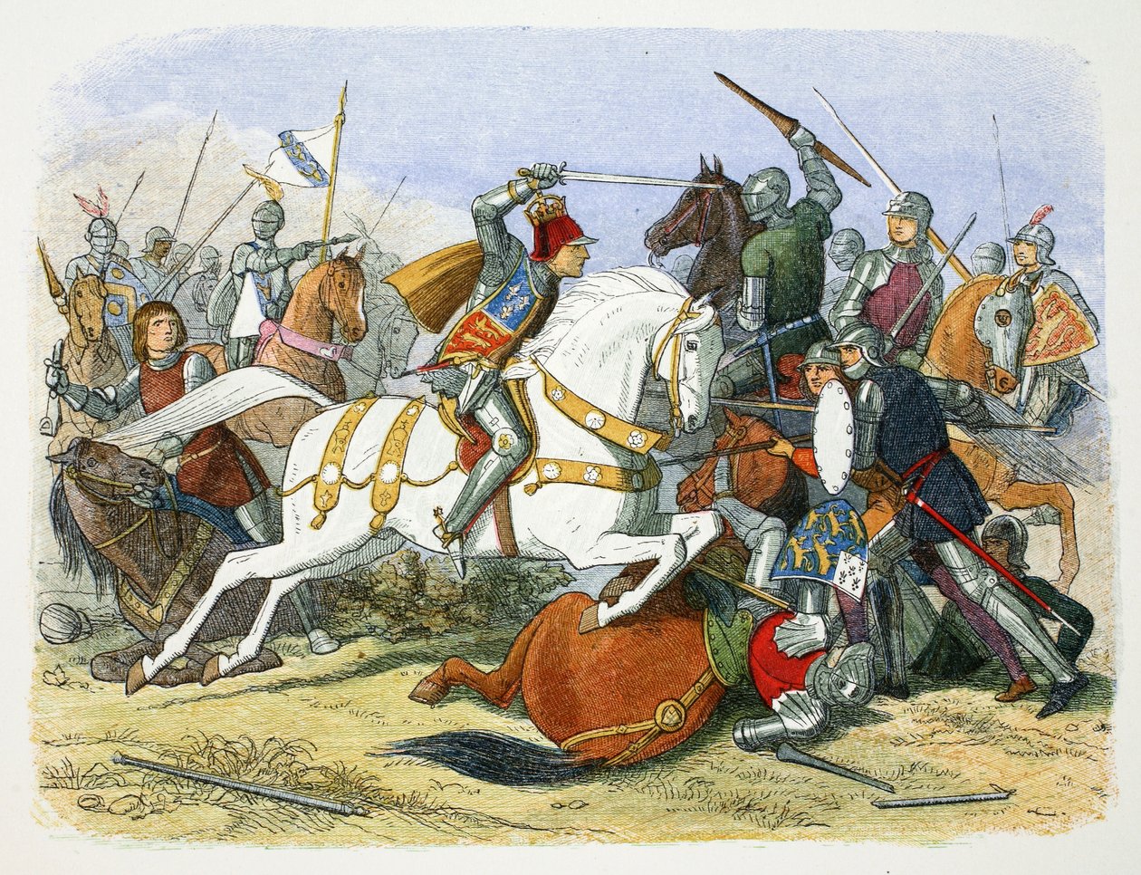 III. Richard angol a Bosworth Field-i csatában, Leicestershire, 1485, 1864 alkotó: James William Edmund Doyle