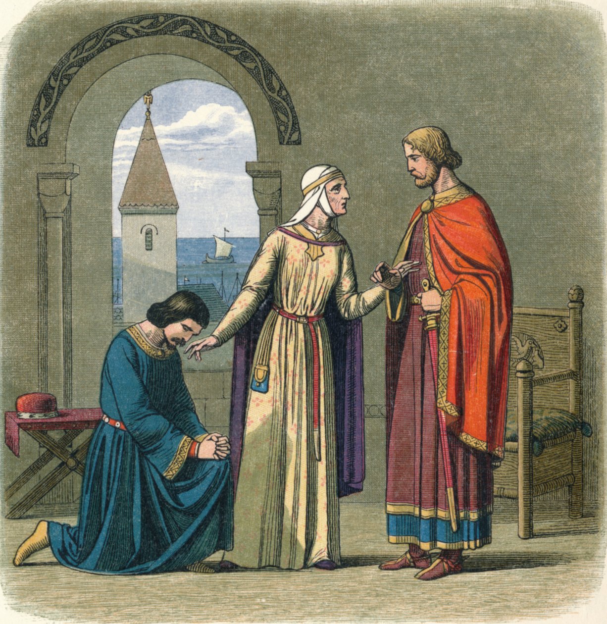 Richard megkegyelmez testvérének, Johnnak, 1864. XII. század alkotó: James William Edmund Doyle