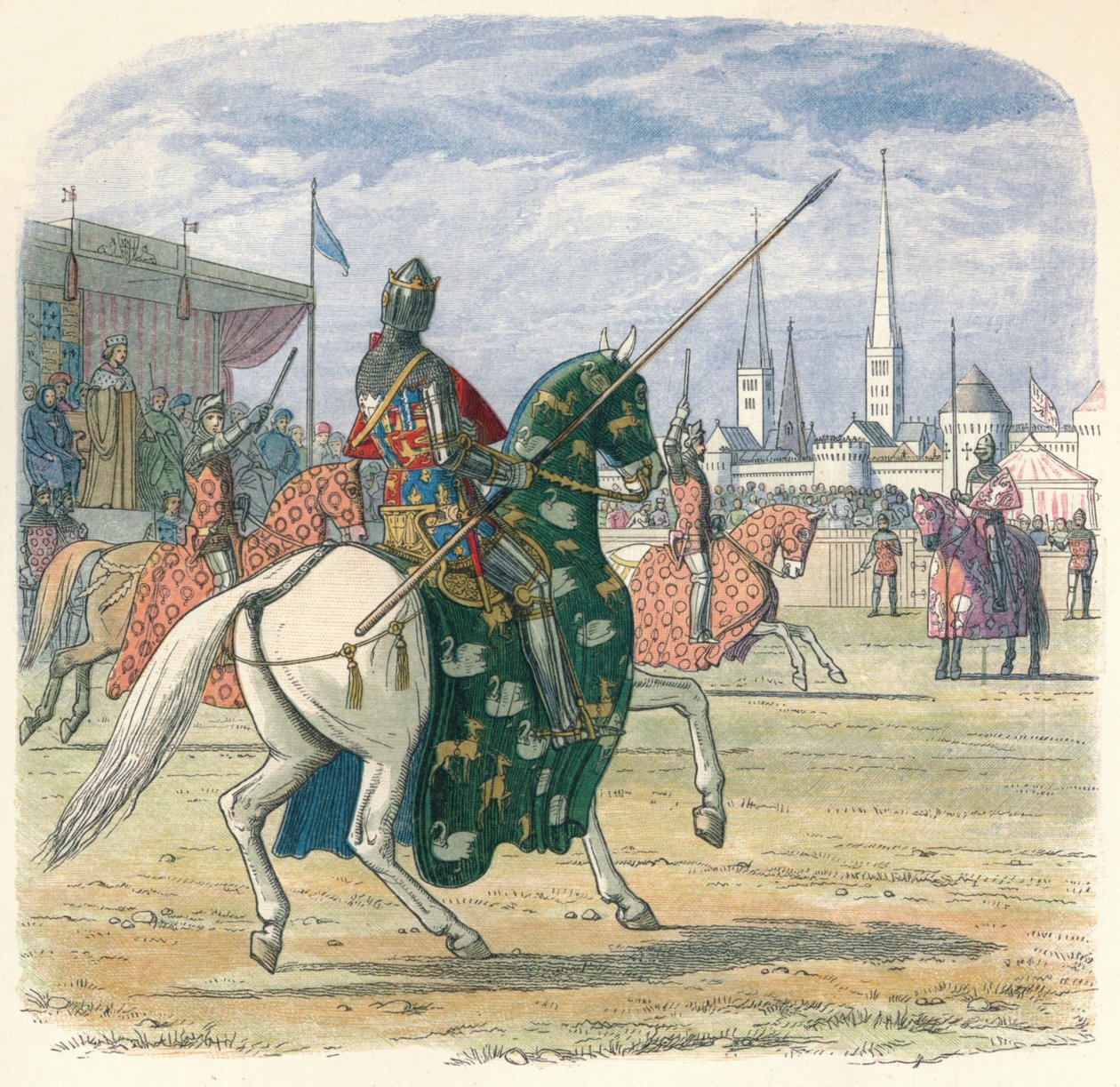 Richard leállítja a Hereford és Norfolk közötti párbajt, 1398 1864 alkotó: James William Edmund Doyle