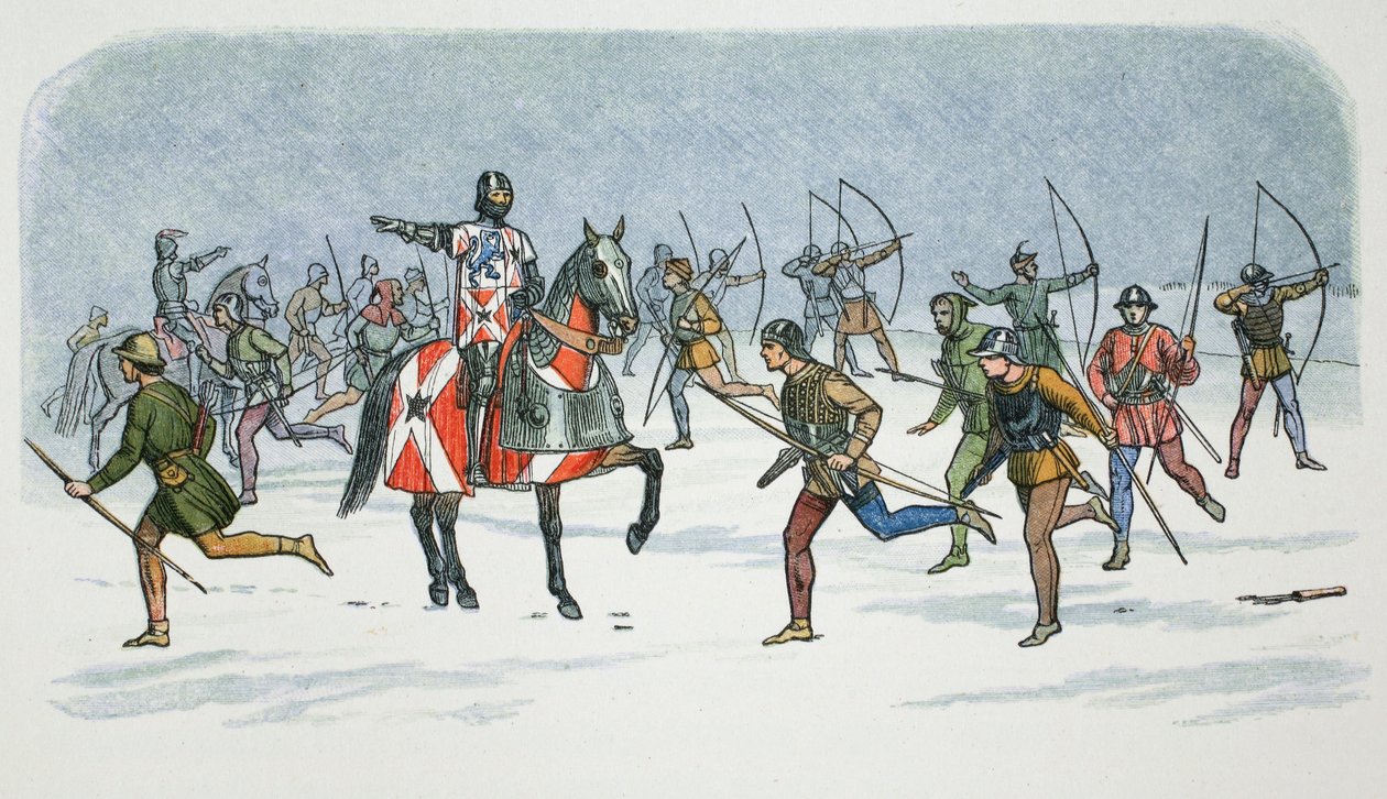 Lord Fauconberg stratégiája a towtoni csatában, Yorkshire, 1461, 1864. alkotó: James William Edmund Doyle