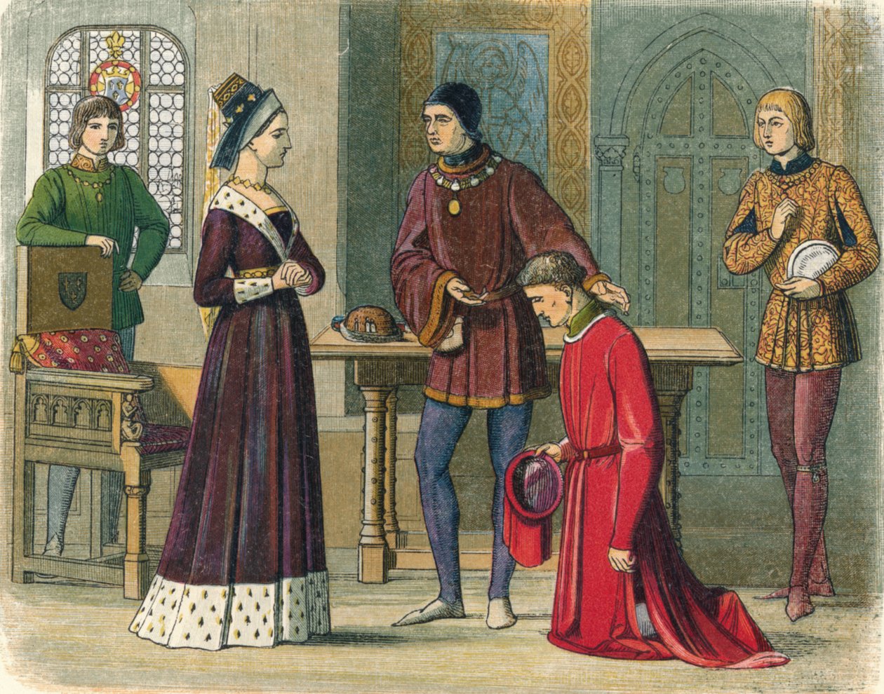 Warwick grófja aláveti magát Margit királynőnek, 1470 1864 alkotó: James William Edmund Doyle