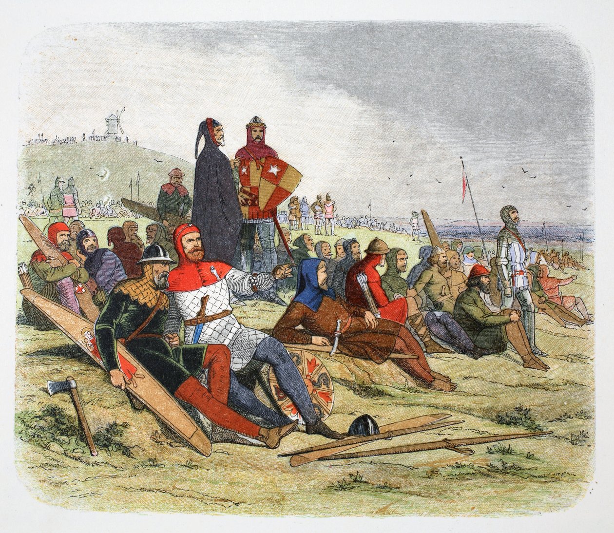 Az angolok a franciákat várják a crecy-i csatában, Franciaország 1346 1864 alkotó: James William Edmund Doyle