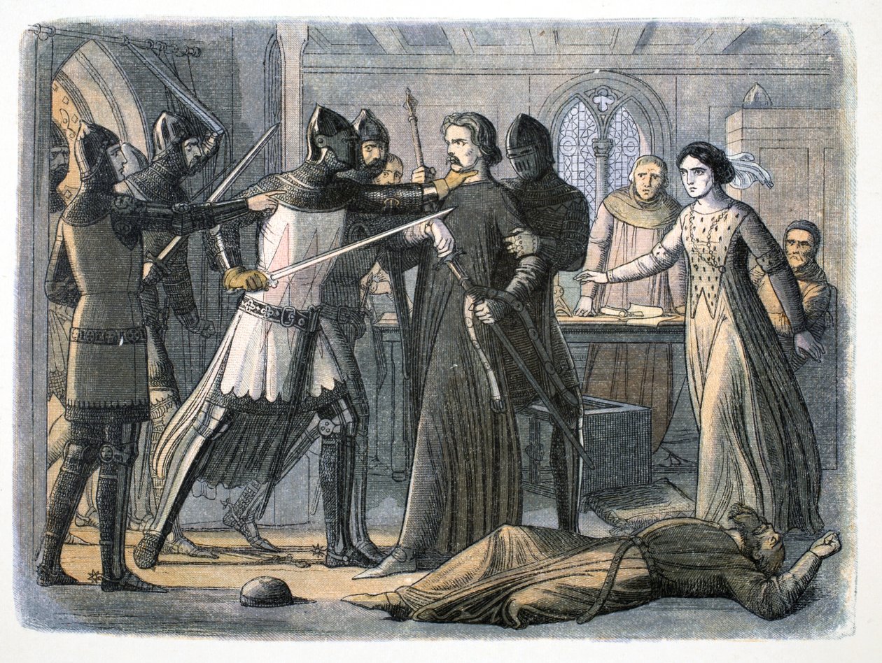 Sir Roger Mortimer letartóztatása, Nottingham kastély, 1330 1864 alkotó: James William Edmund Doyle