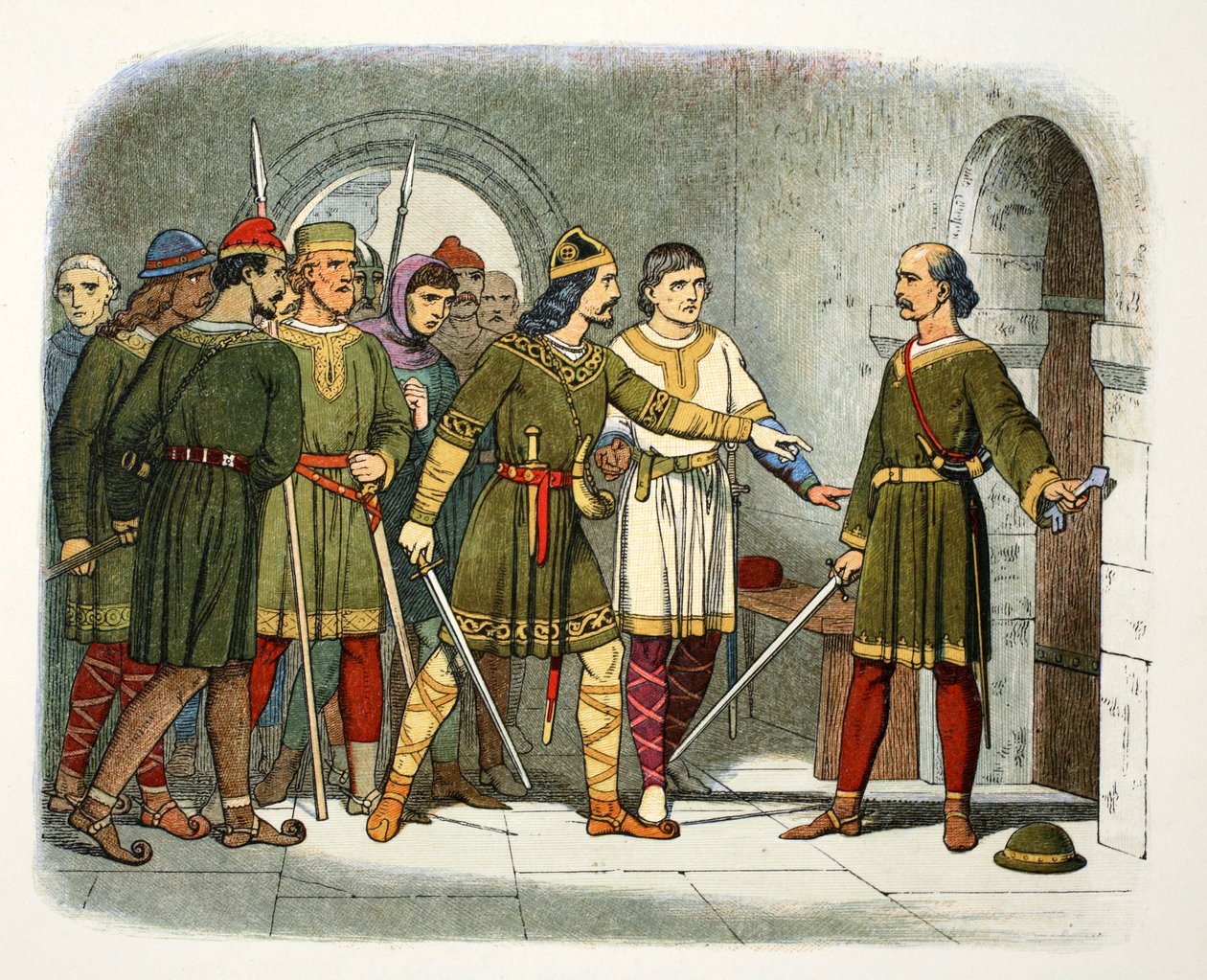 William de Breteuil védi a kincstárat, Winchester, Hampshire, 1100 1864. alkotó: James William Edmund Doyle