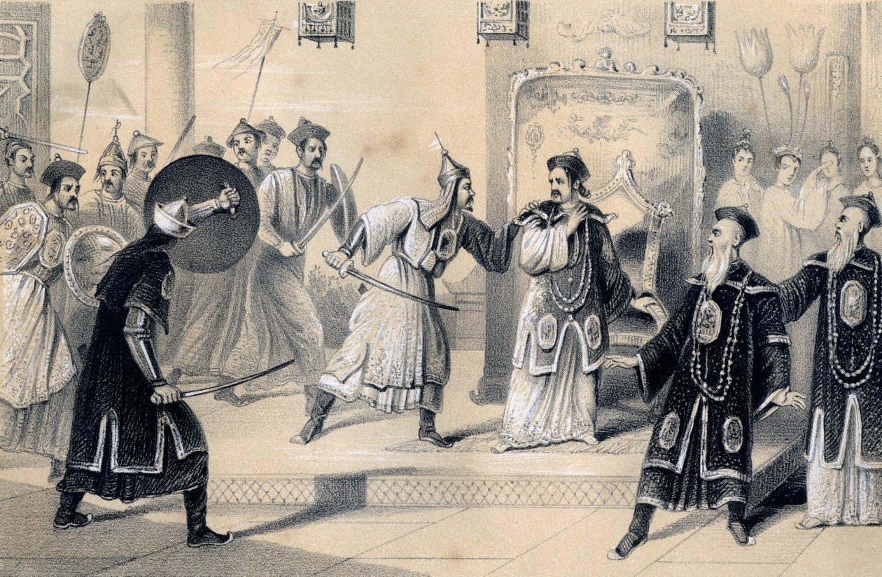 Weit-Soong császár és udvara, a tatárok fogságába esett, 1847 alkotó: James William Giles