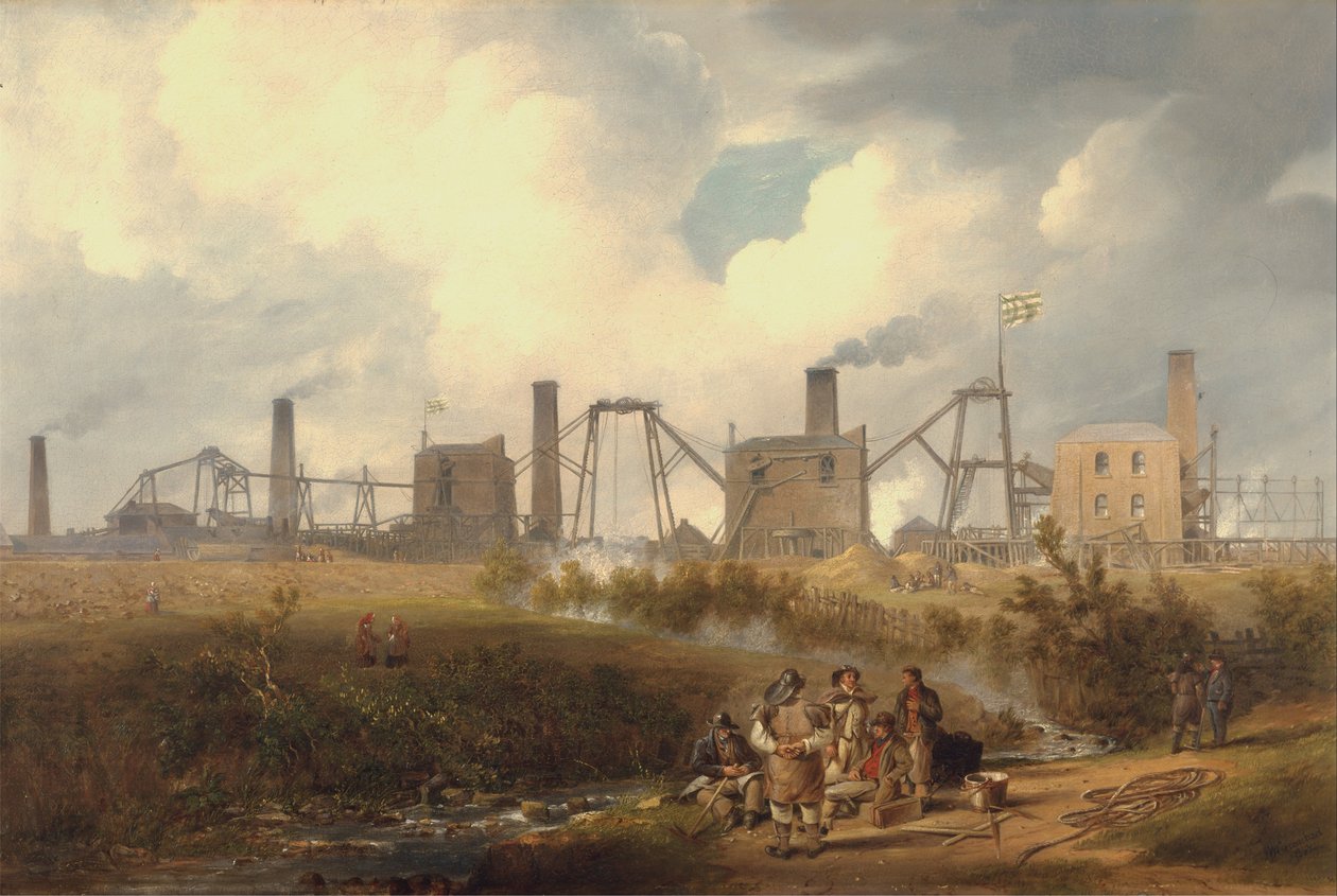 A Murton Colliery látványa a Seaham melletti Murton Colliery közelében, Durham megye alkotó: James Wilson Carmichael