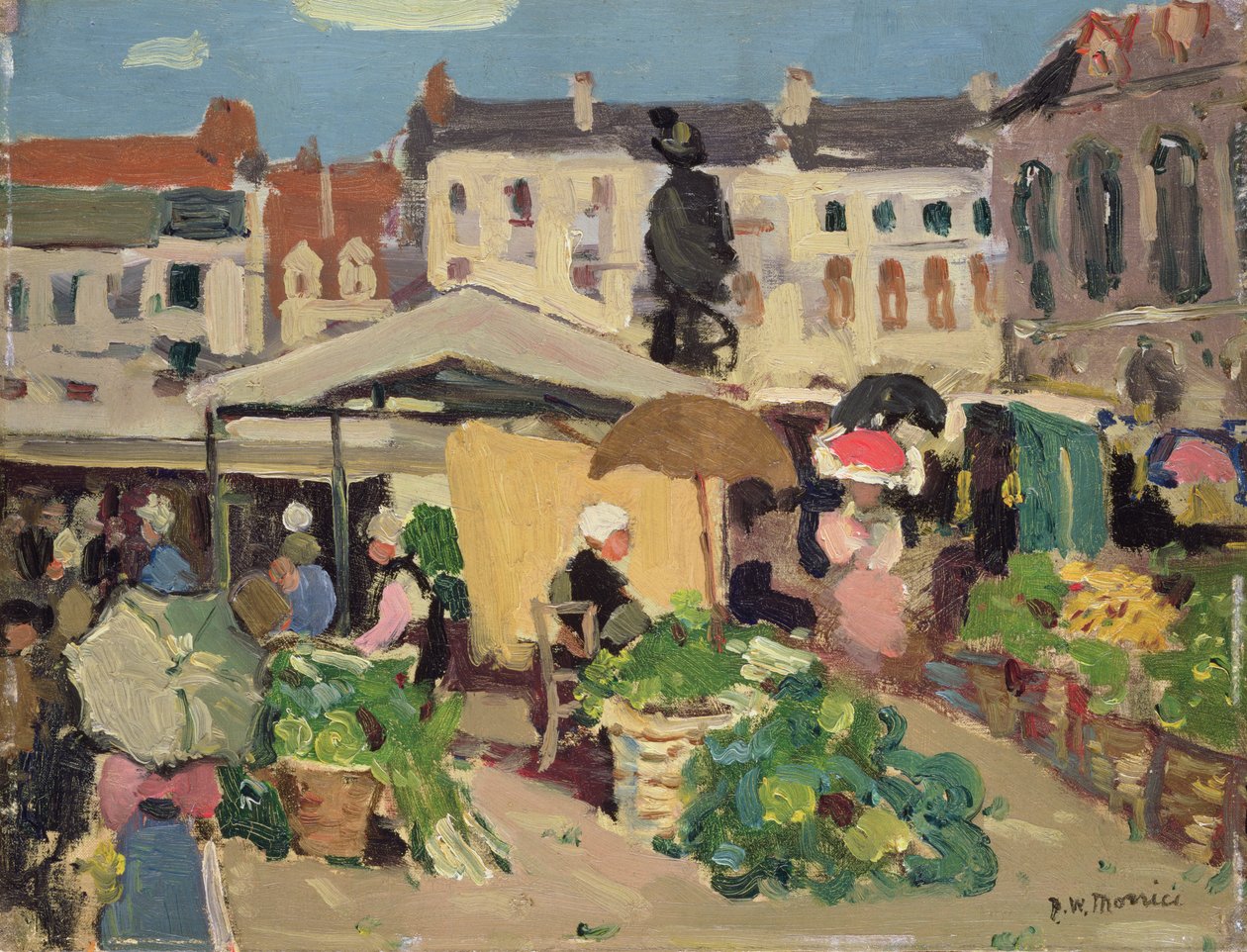 Piaci jelenet alkotó: James Wilson Morrice