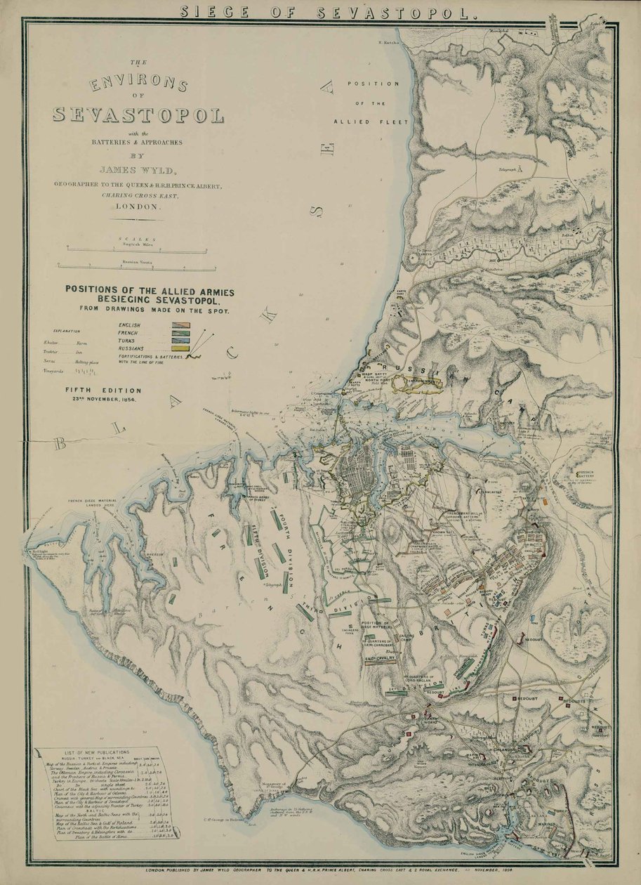 Szevasztopol környékének térképe, 1854 alkotó: James Wyld