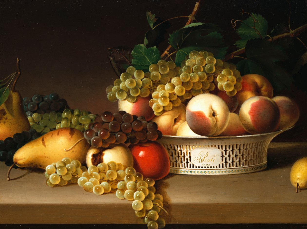 Gyümölcs kínai kosárban, 1822 alkotó: James the Elder Peale