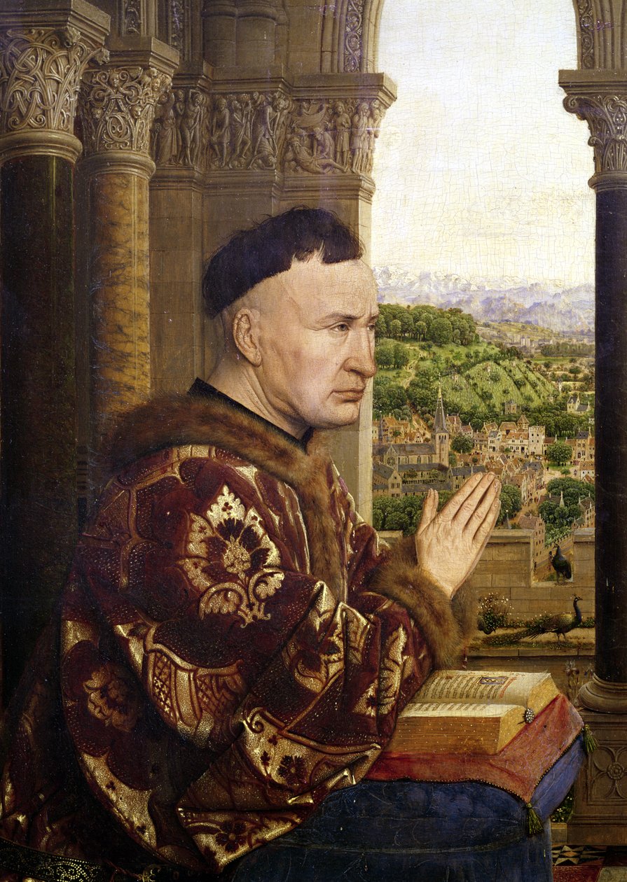 Nicolas Rolin (1376-1462) kancellár Rolin Madonna (La Vierge de Chancelier Rolin) részlete 1435 körül alkotó: Jan van Eyck