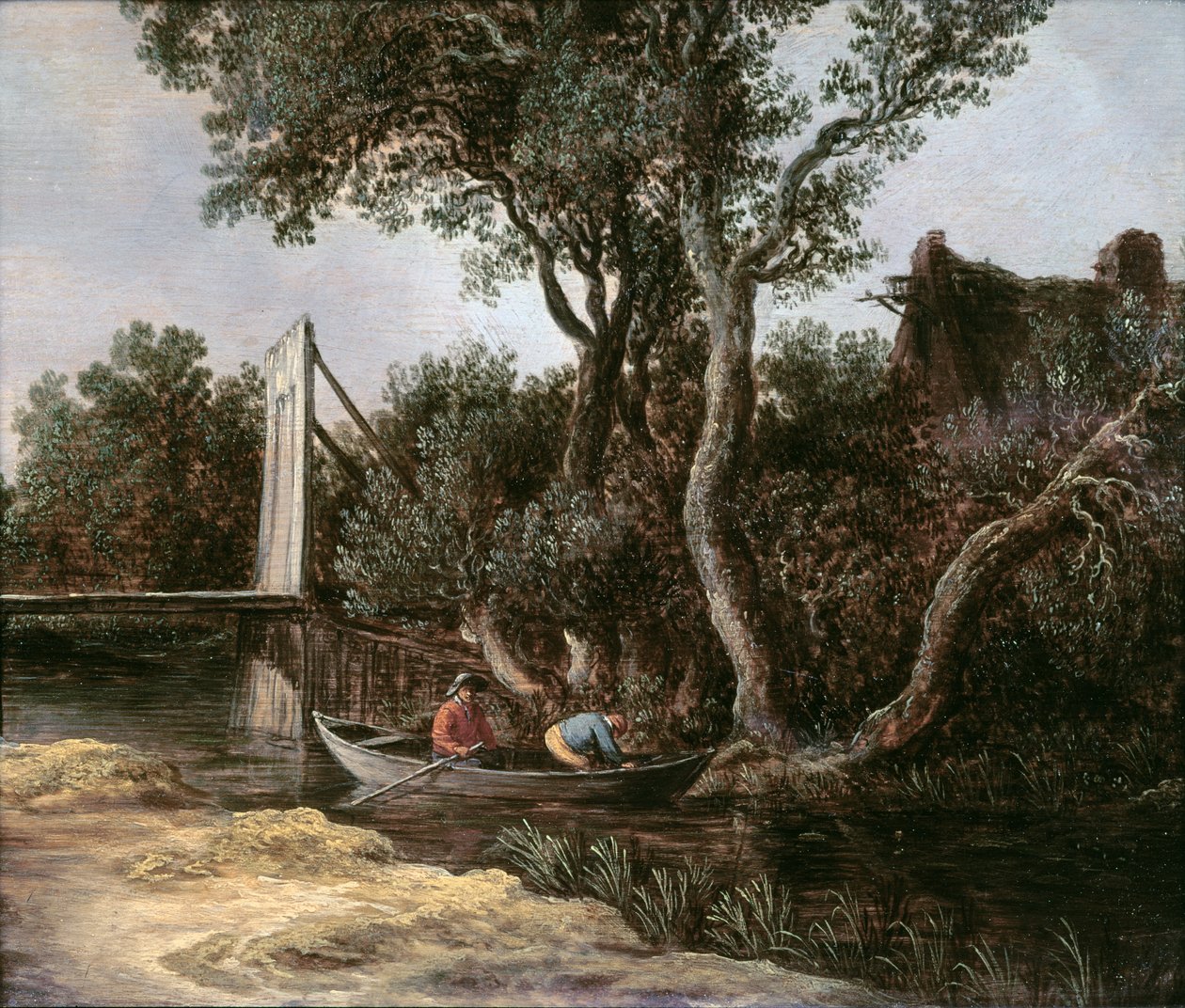 Táj híddal, 1628 körül alkotó: Jan Josephsz van Goyen