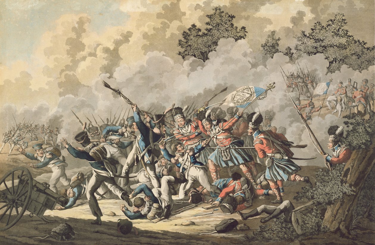 A skót csapatok és a régi császári gárda, Waterloo, 1815. június 18 alkotó: Jan Anthonie Langendyk